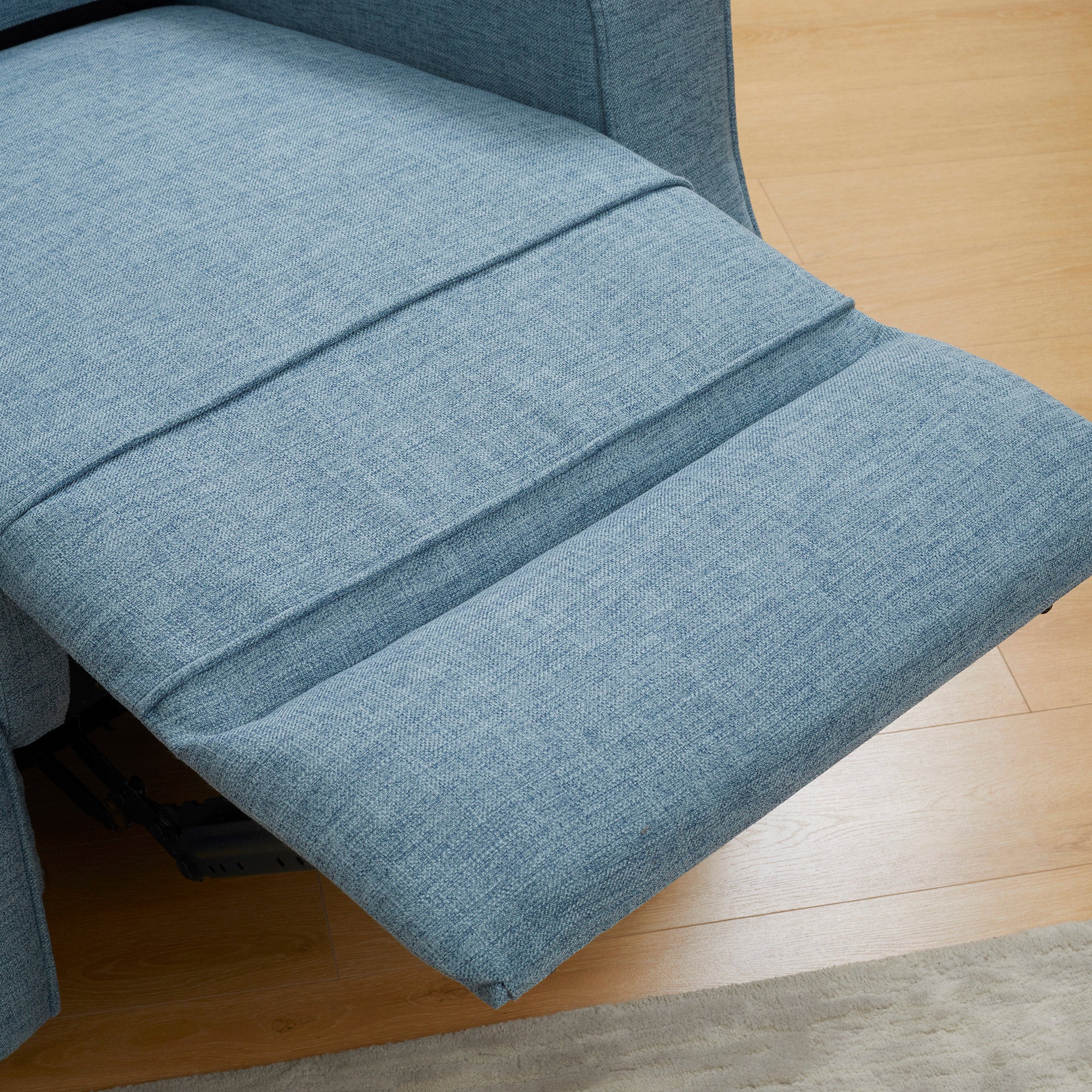 Electric Power Recliner, Wall Hugger Armchair w/ USB Charging Station, Blue