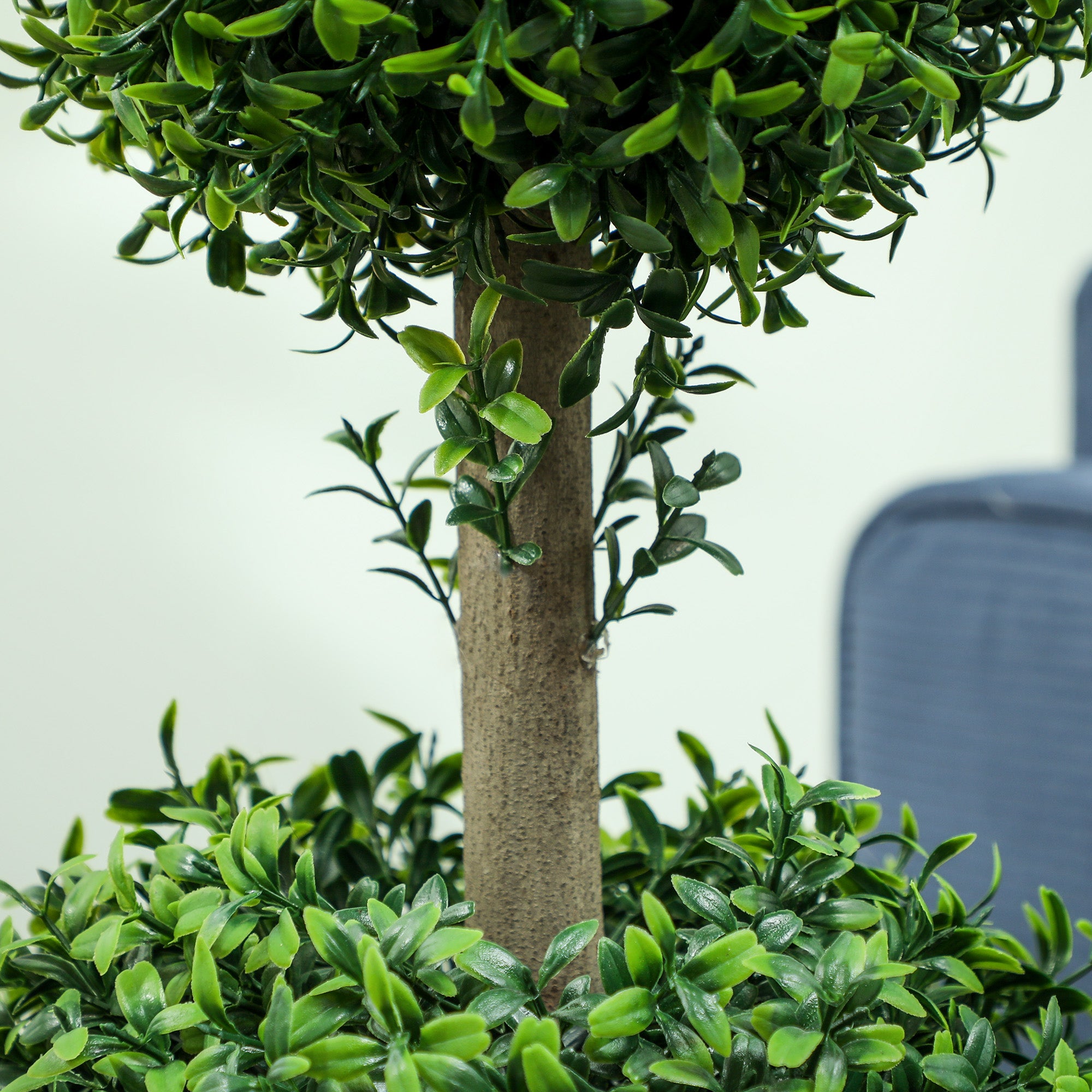 2 Pack Decorative Artificial Plants, Topiary Ball-shaped Boxwood Trees in Pot, Fake Plants for Home Indoor outdoor Decor, 36.1 Inch, Green