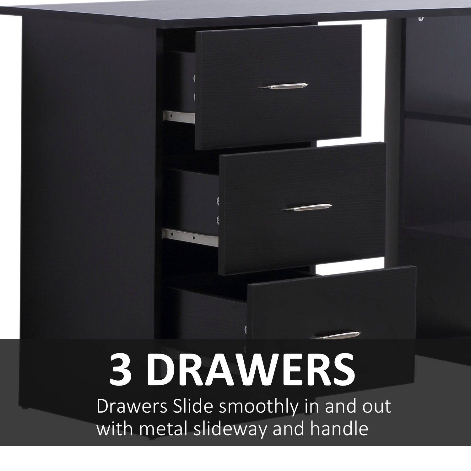 47" Modern Home Office Computer Workstation Desk Black - HOMCOM
