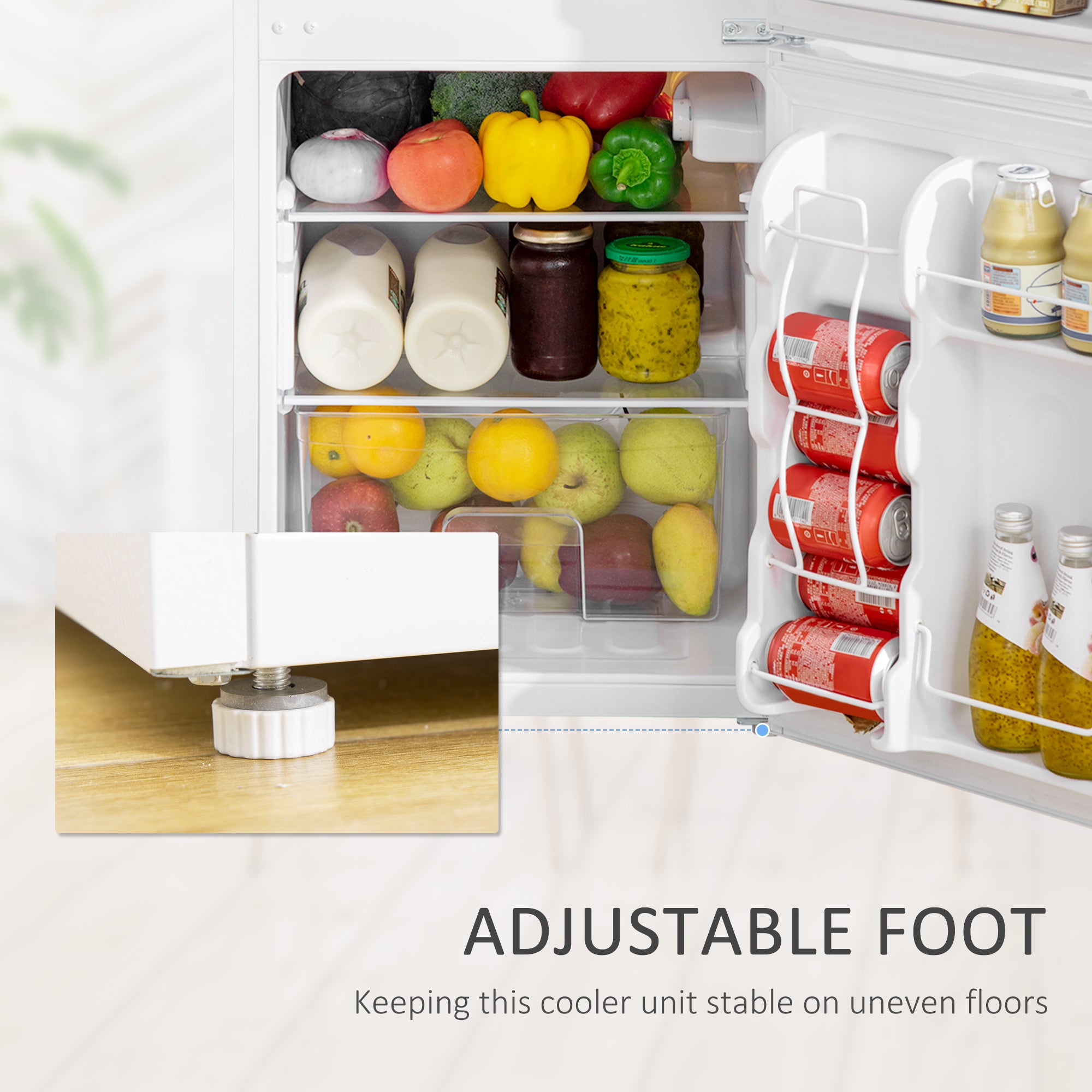 3.2 Cu.Ft Mini Fridge with Freezer Double Door Compact Refrigerator Energy Efficient White