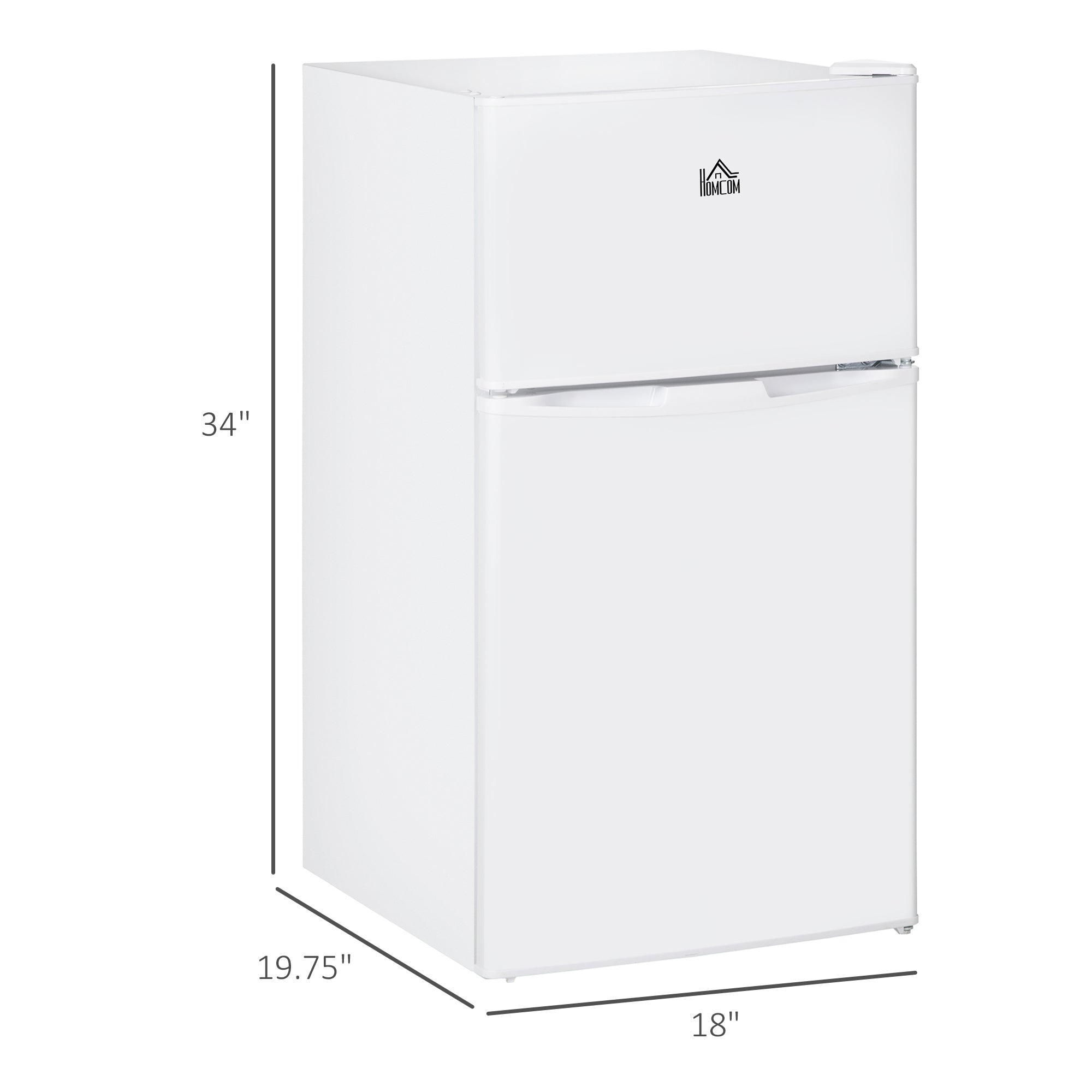 3.2 Cu.Ft Mini Fridge with Freezer Double Door Compact Refrigerator Energy Efficient White