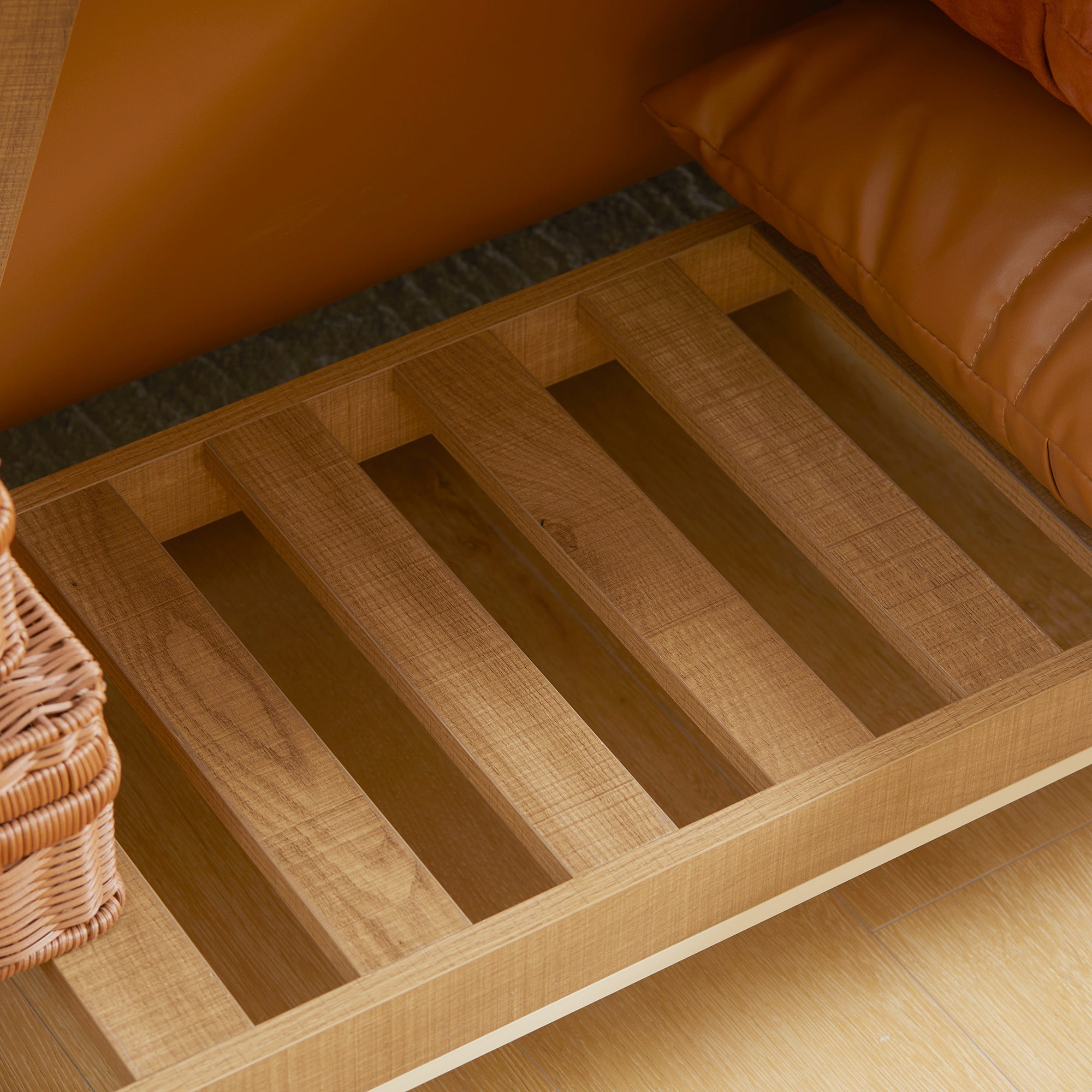 Farmhouse Console Table with Storage Shelf, Entryway Table for Living Room, Brown