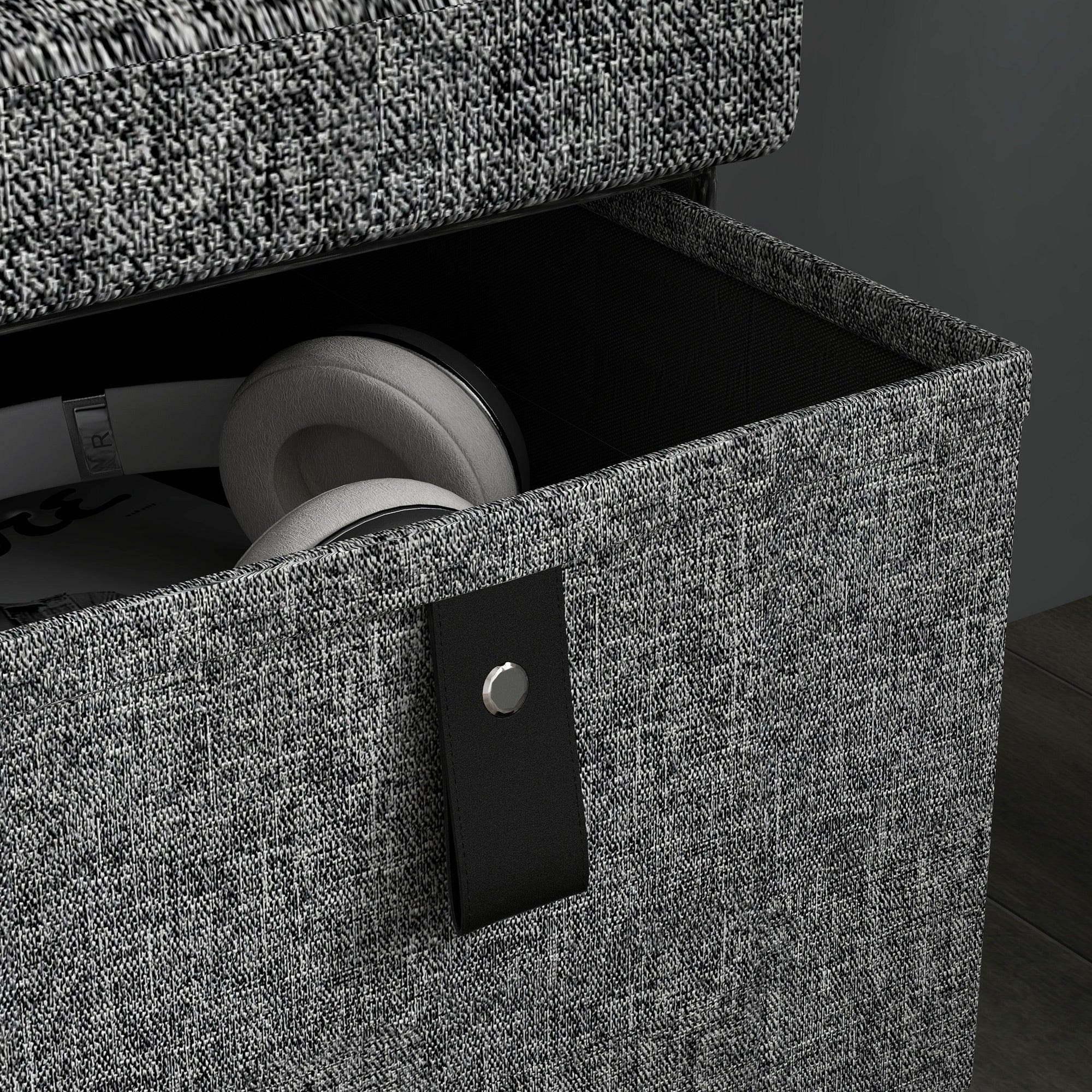 HOMCOM Shoe Bench with Seat, Shoe Storage Bench with Cushion and 6 Fabric Drawers for Entryway, Hallway, Living Room, Bedroom, Dark Grey