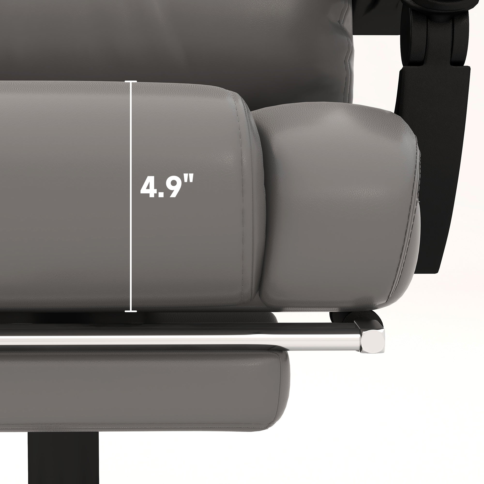 6 Vibrating Points Massage Office Chair, High Back Reclining Chair w/ Footrest, Gray