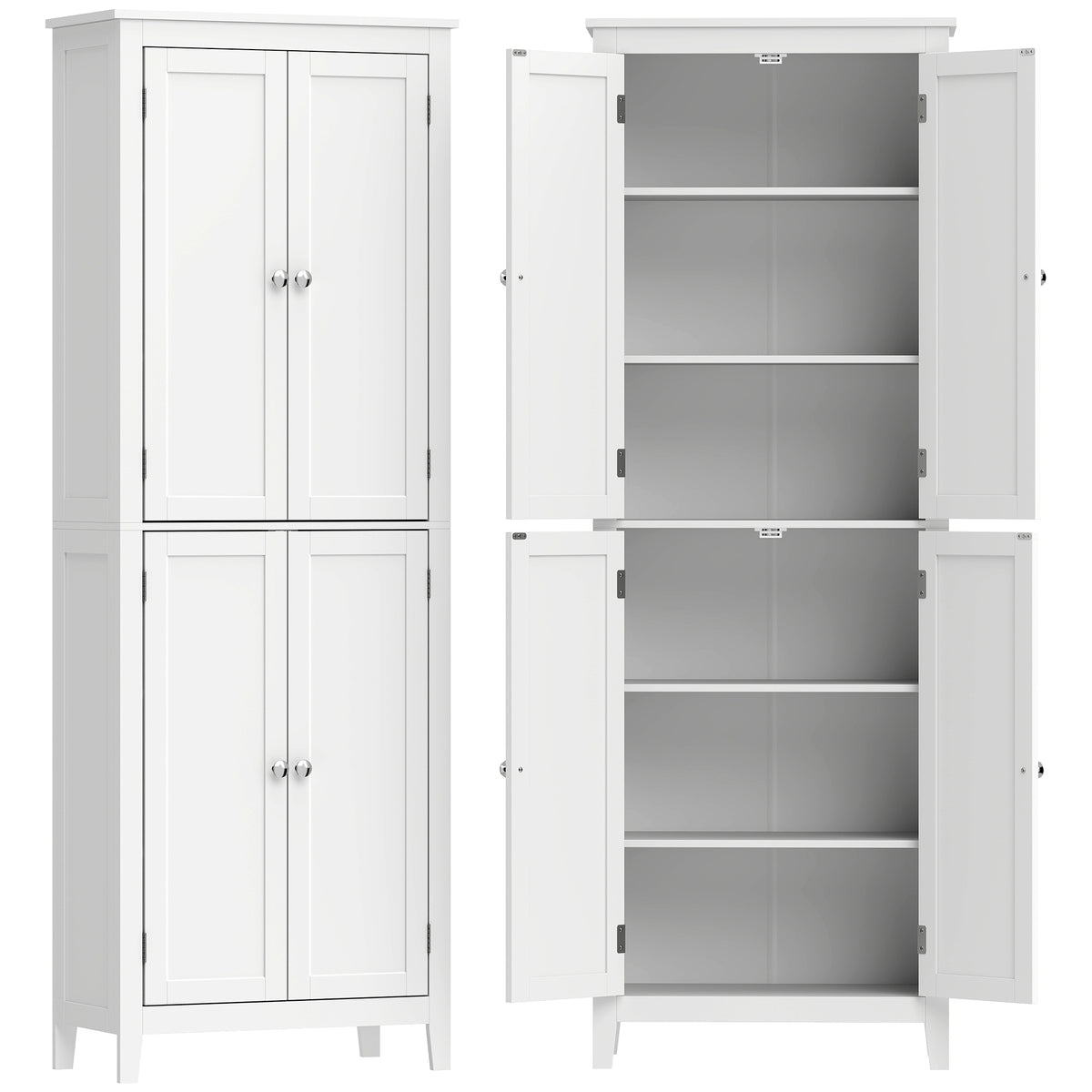 67" Tall Bathroom Storage Cabinet, Freestanding Narrow Bathroom Cabinet with Adjustable Shelves for Small Space, Living Room, Laundry Room, Entryway, White
