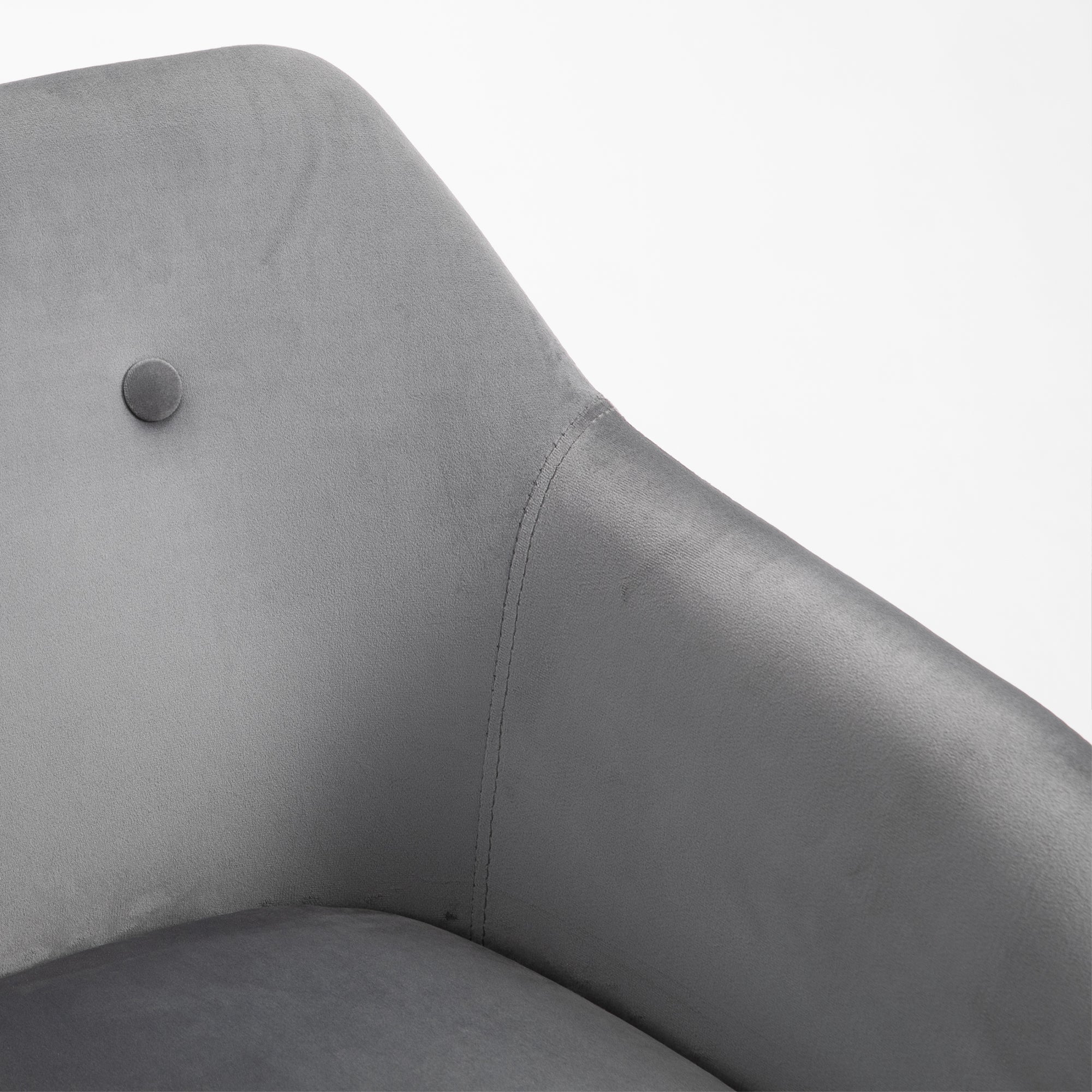 HOMCOM Dining Chairs Set of 2 Modern Upholstered Fabric Velvet-Touch Leisure Chairs with Backrest and Armrests, Lounge Reception Chairs for Home Office Kitchen Counter, Grey