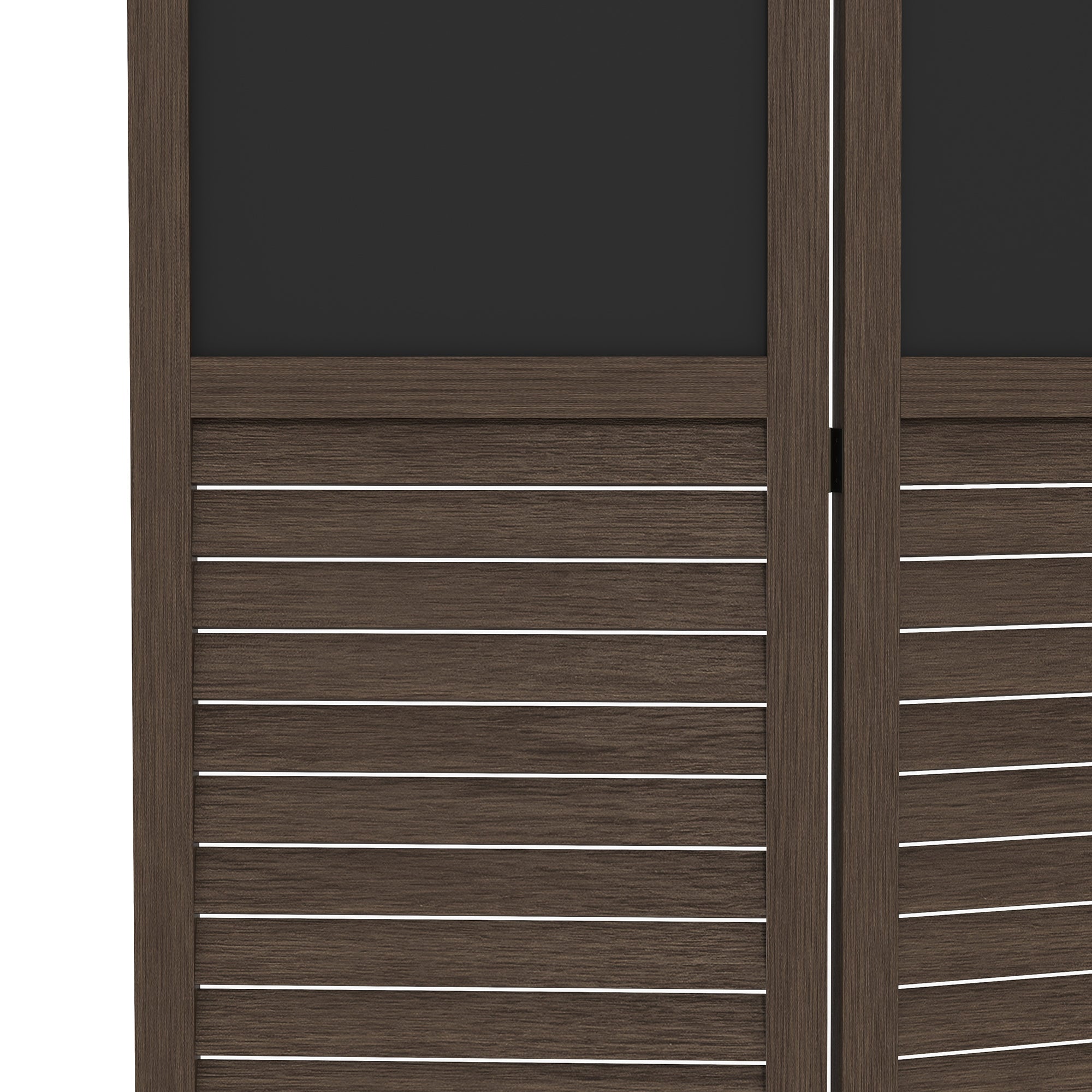 5.5' Wooden Room Divider, 4 Panel Folding Privacy Screen, Blackboard, Walnut Brown - HOMCOM