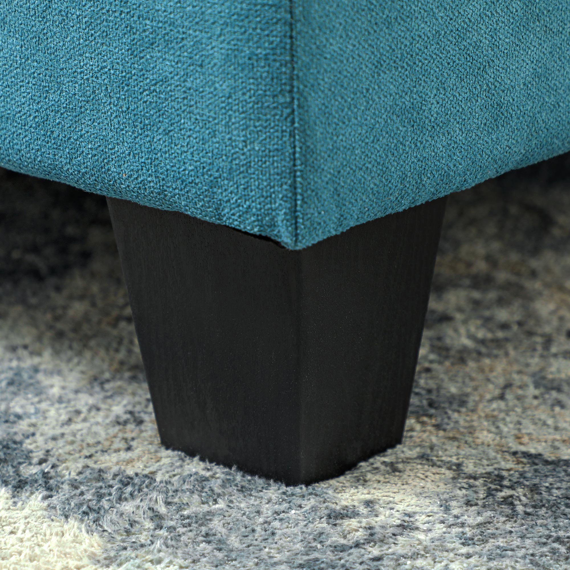 HOMCOM Convertible Modular Sectional Sofa with Storage, Tufted 3 Seater Sofa Set, L Shaped Sofa Couch with Ottoman, Wood Frame for Living Room, Light Blue