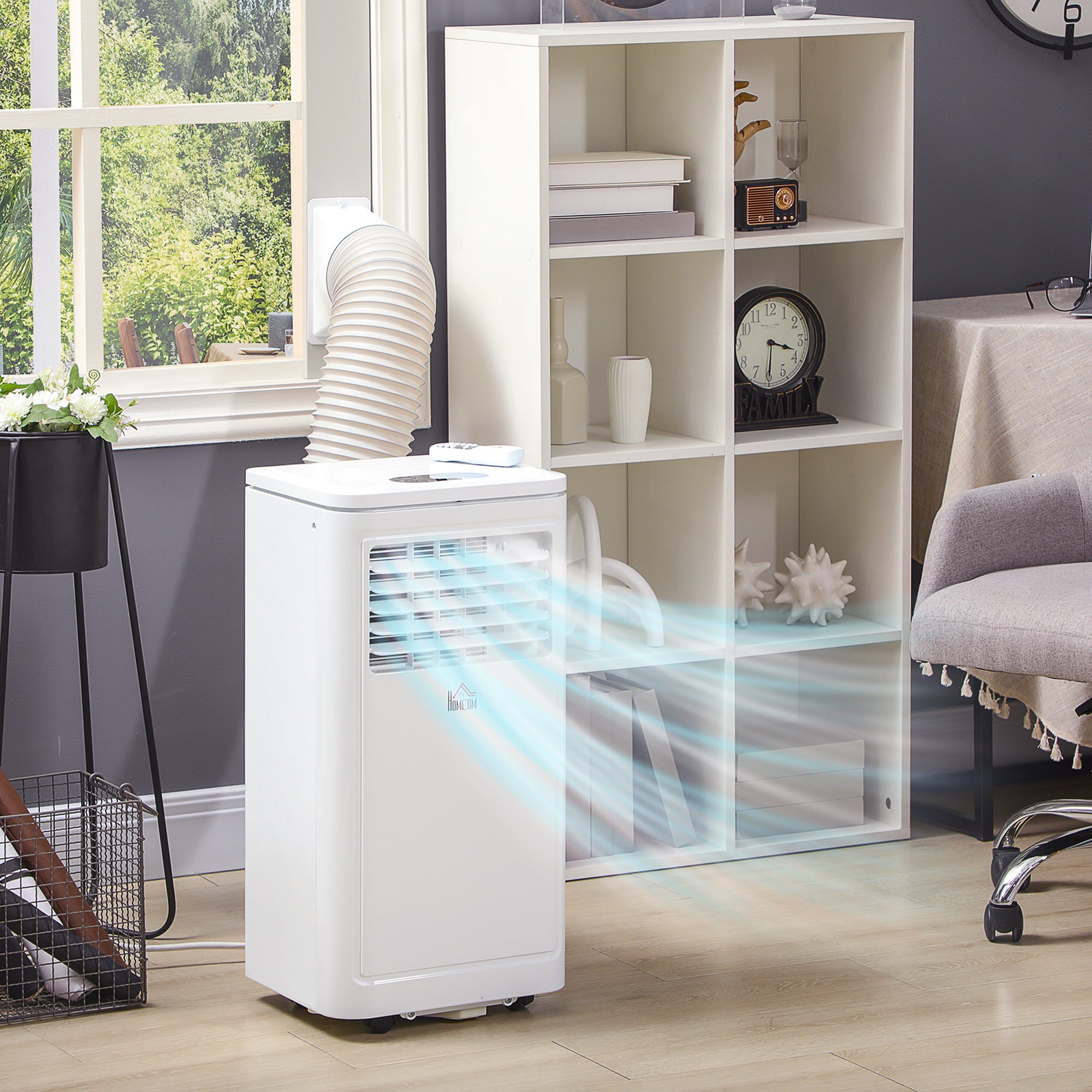 8,000 BTU Portable Air Conditioner, 344 Sq. Ft. Room Coverage, White - HOMCOM