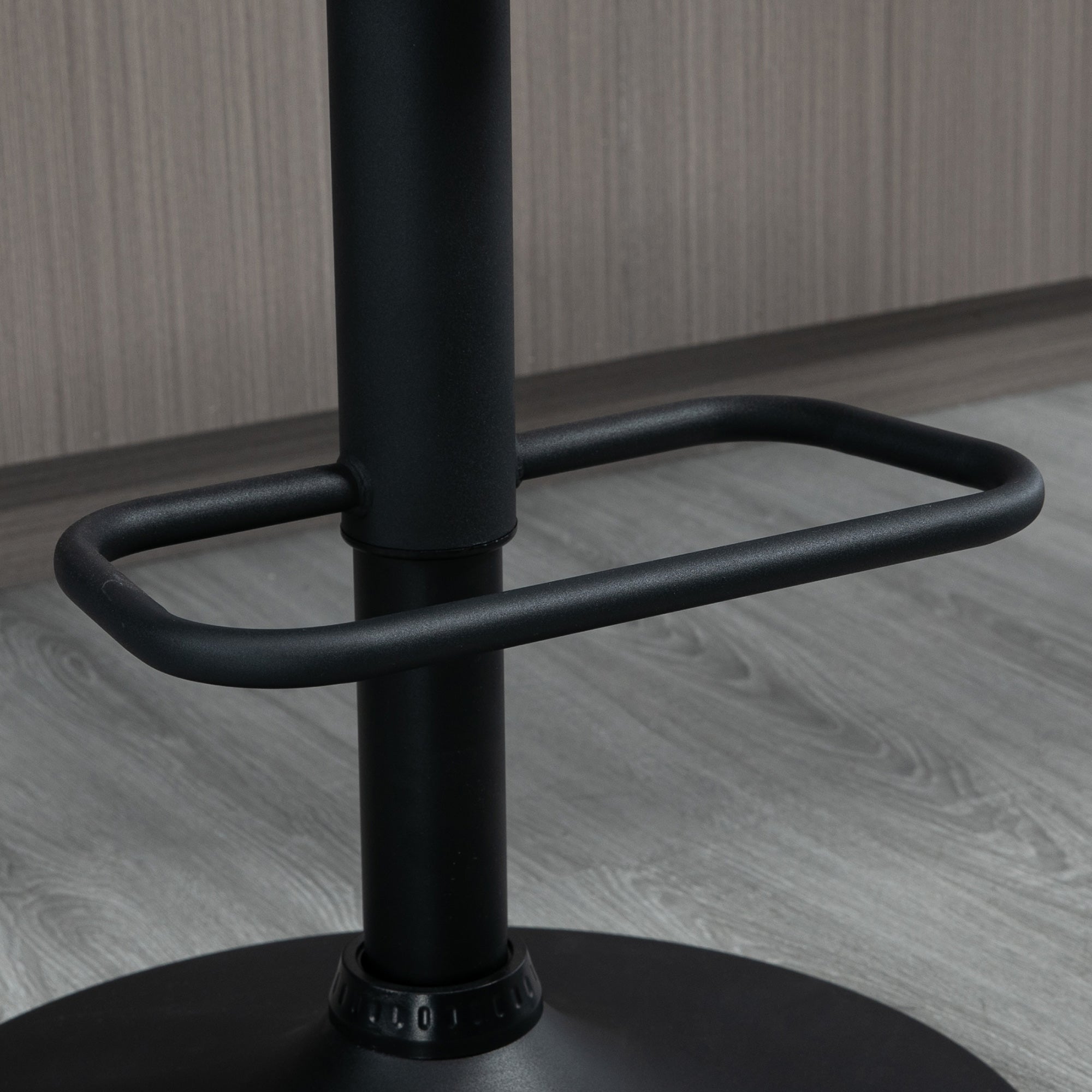 HOMCOM Breakfast Bar Stools Set of 2 with 51x40cm Wide Seat, Height Adjustable Kitchen Counter Chairs, Retro Swivel Upholstered Barstools with Back, Footrest and Steel Base, Light Khaki