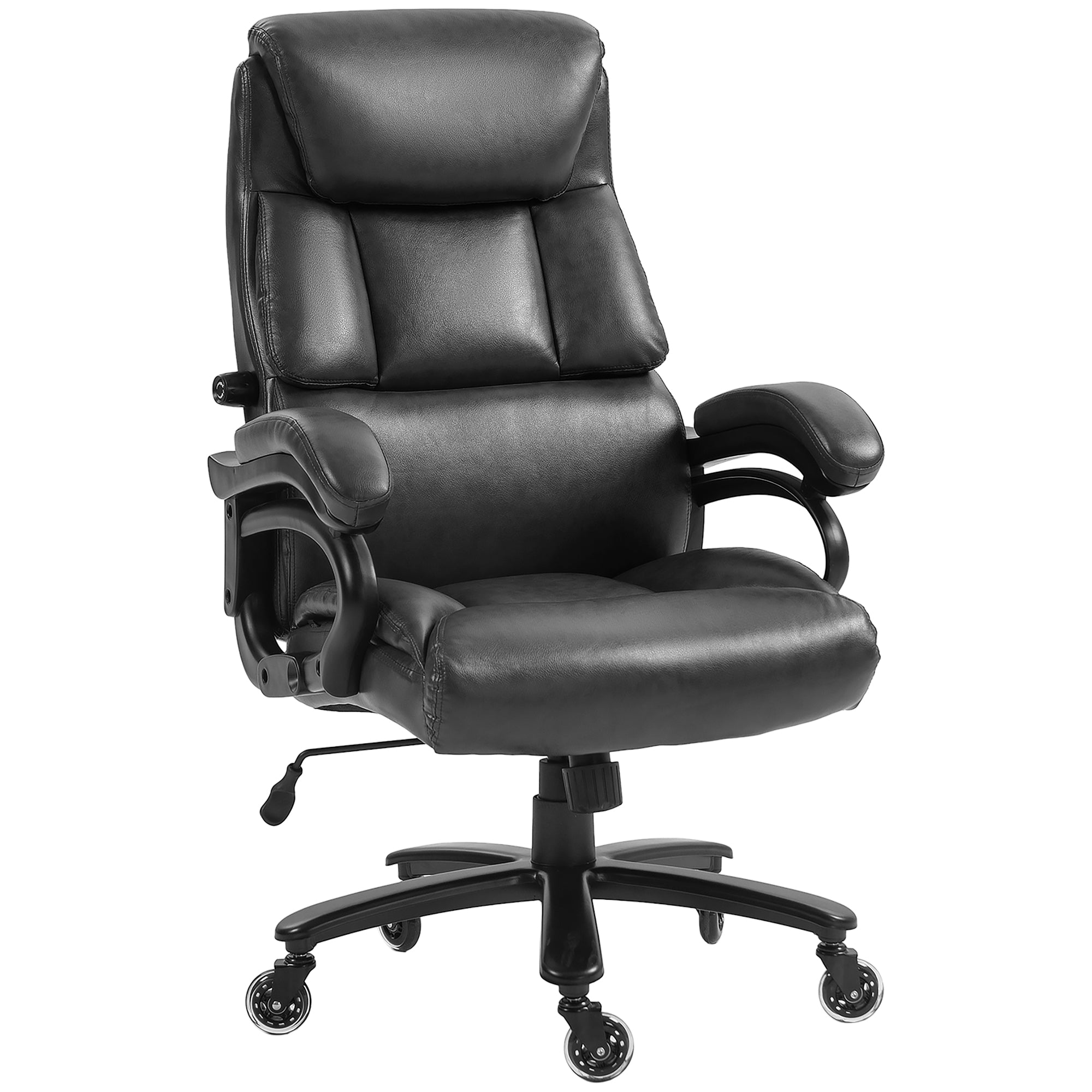 400lbs Executive Computer Chair with PU Leather & Adjustable Height, Black