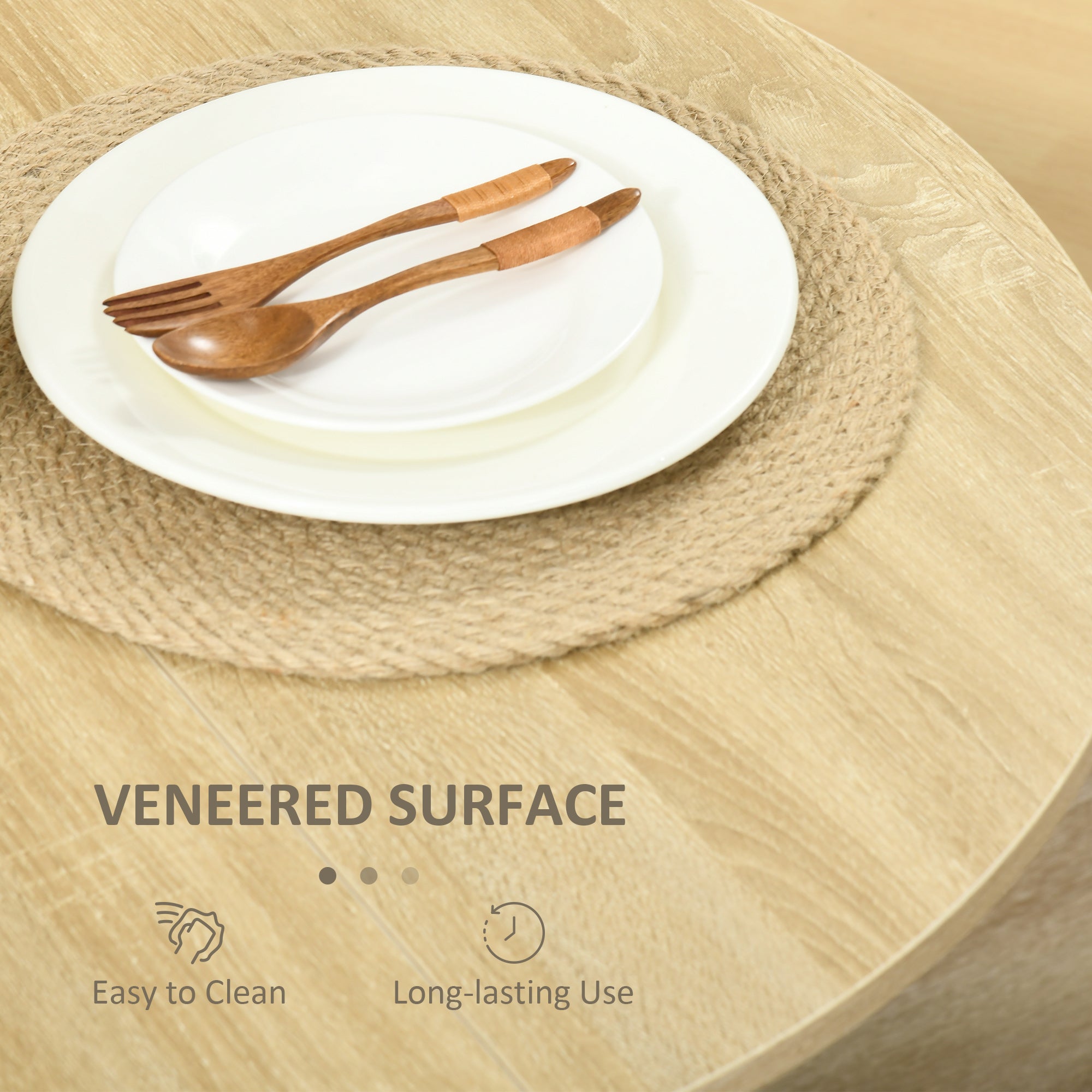 HOMCOM Folding Dining Table, Space-saving Drop Leaf Table for Small Space, Kitchen, Dining Room, Oak