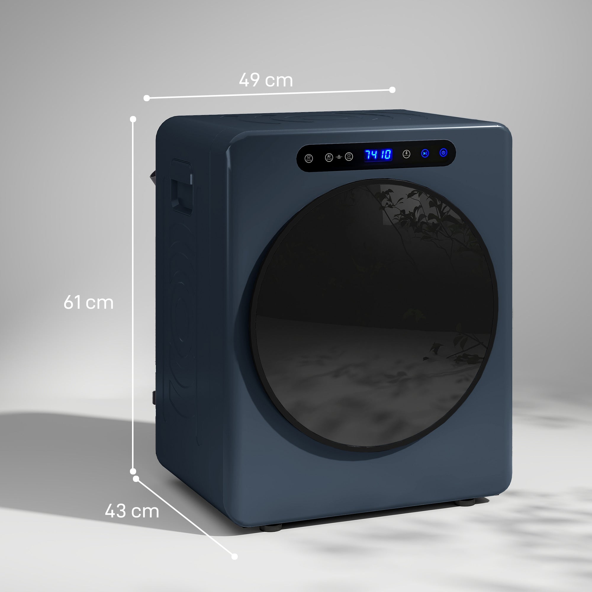 5kg Vented Tumble Dryer, 1000W Compact Freestanding Front Tumble Dryer with Stainless Steel Tub, Timer, 6 Heat Settings, Small Portable Clothes Drying Machine, Blue