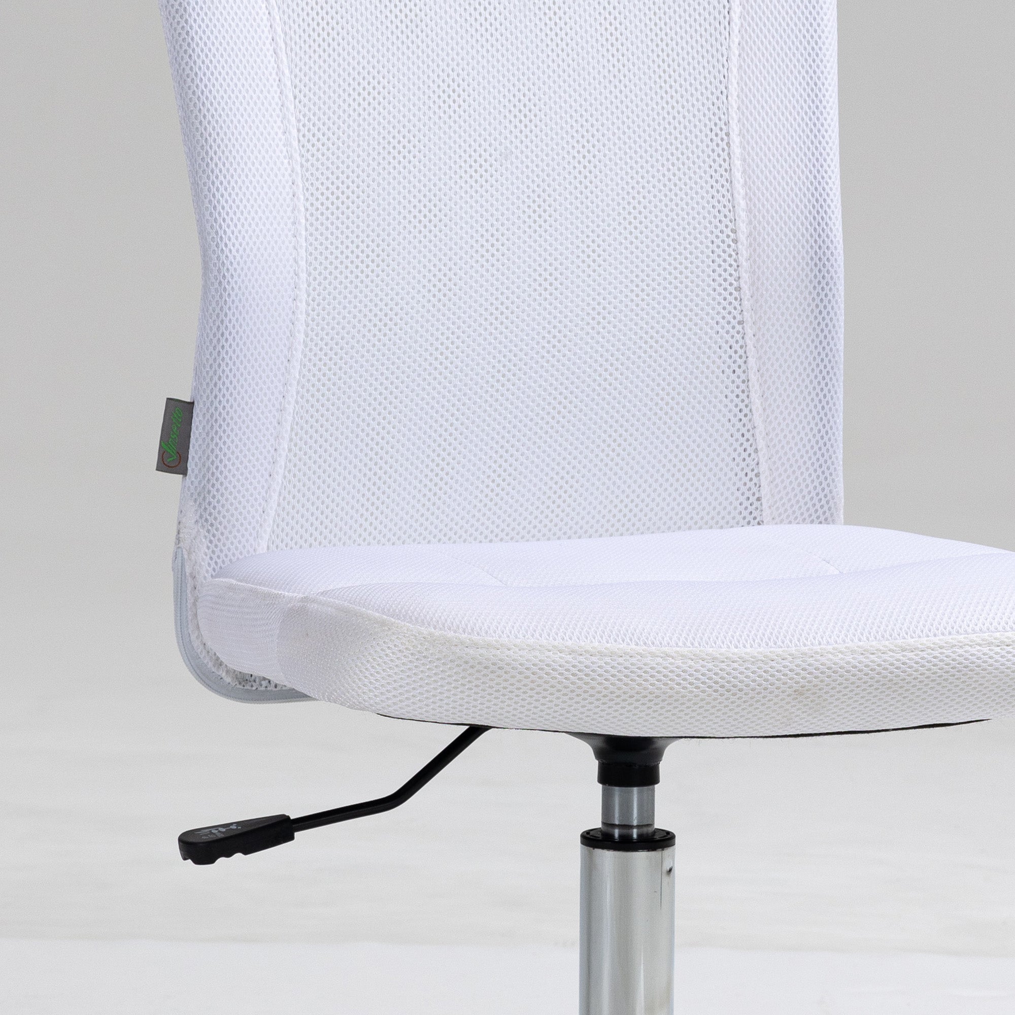 Vinsetto Office Chair, Armless Desk Chair, Adjustable Computer Swivel Chair with Rolling Wheels and Mesh Back for Home Work Study, White