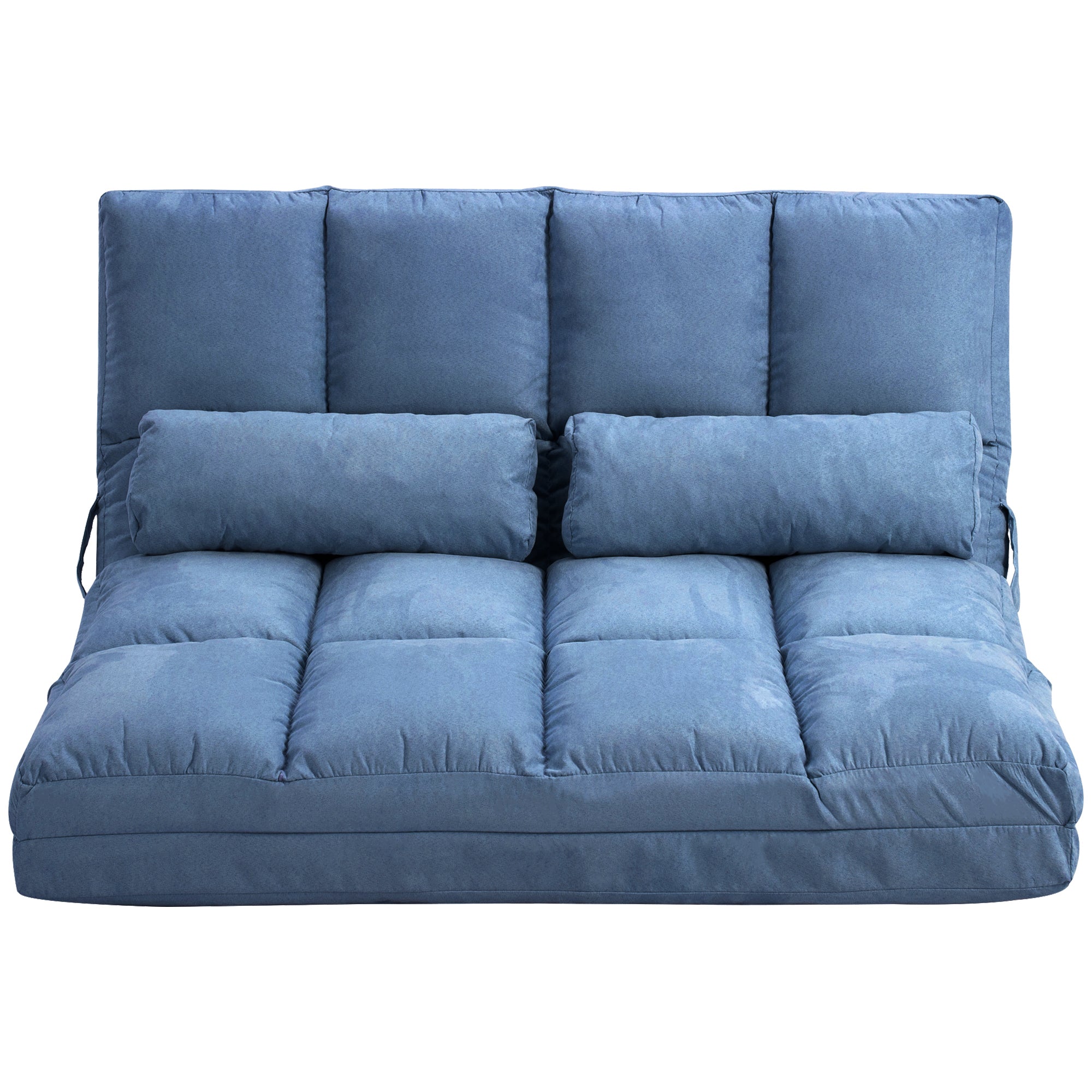 Convertible Recliner Floor Sofa with Adjustable Backrest and Headrest, Blue