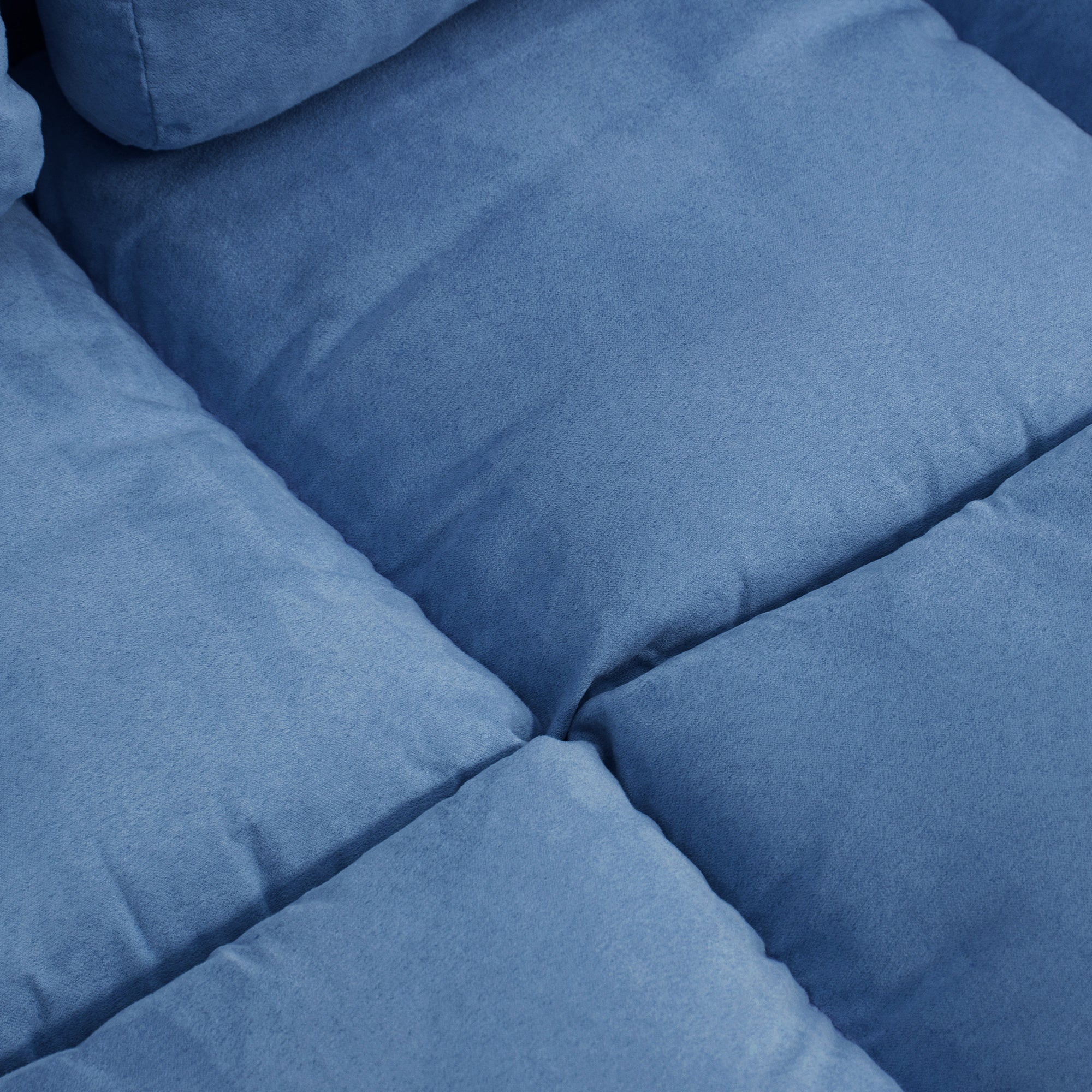 Convertible Recliner Floor Sofa with Adjustable Backrest and Headrest, Blue