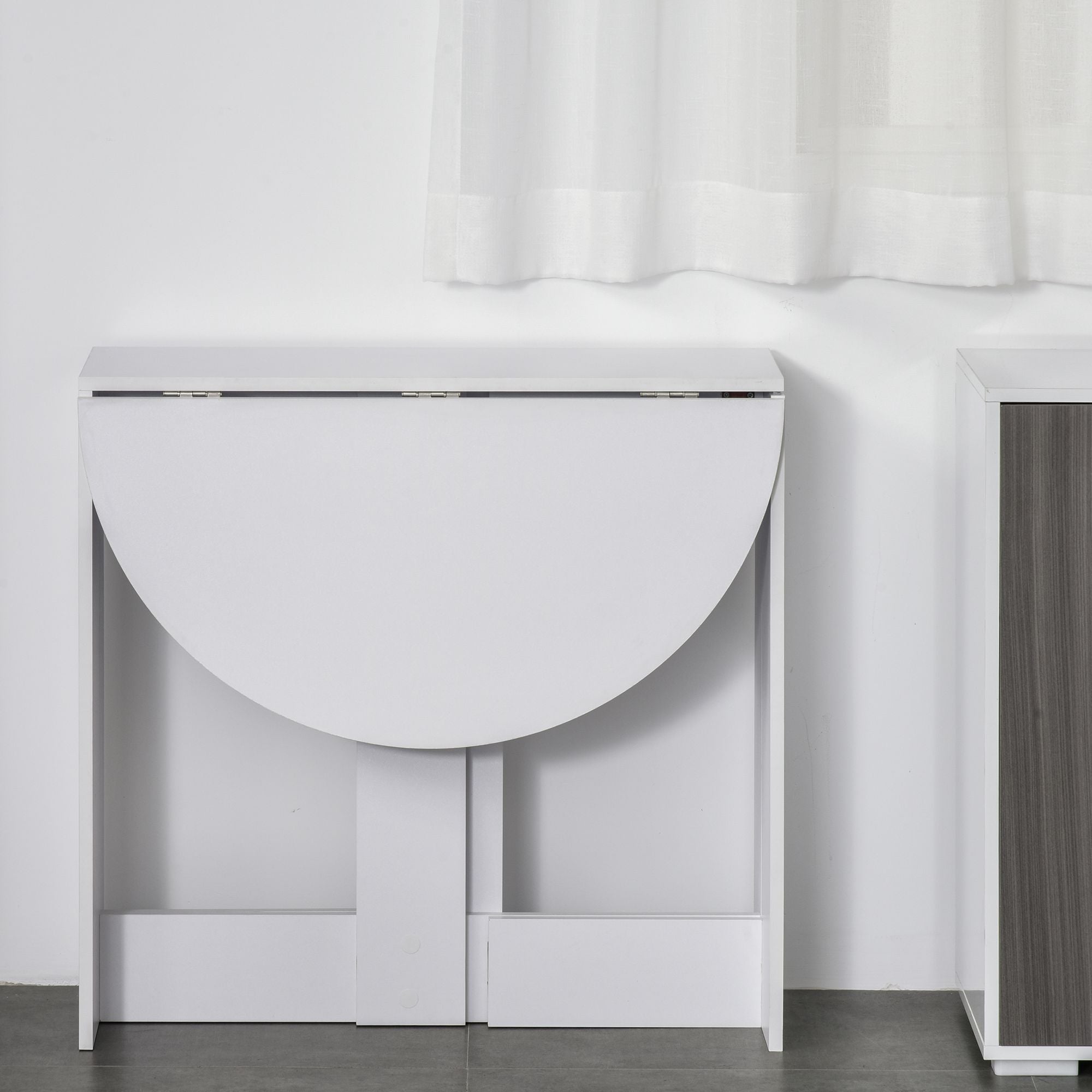 HOMCOM Folding Dining Table, Space-saving Drop Leaf Table for Small Space, Kitchen, Dining Room, White