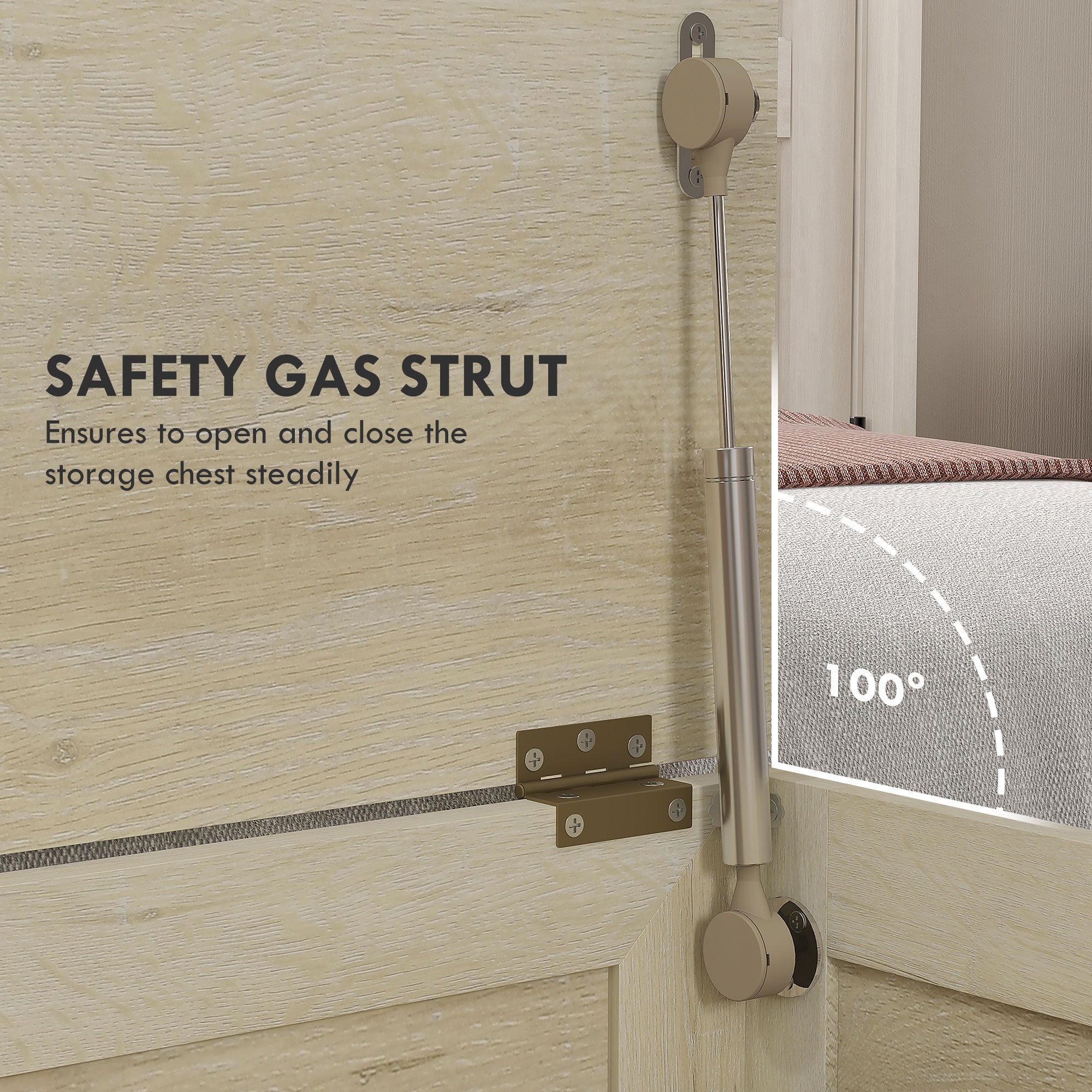 30" Farmhouse Storage Chest, Lift Top Box Organizer w/ Safety Hinge to Open Up 100°, Gray