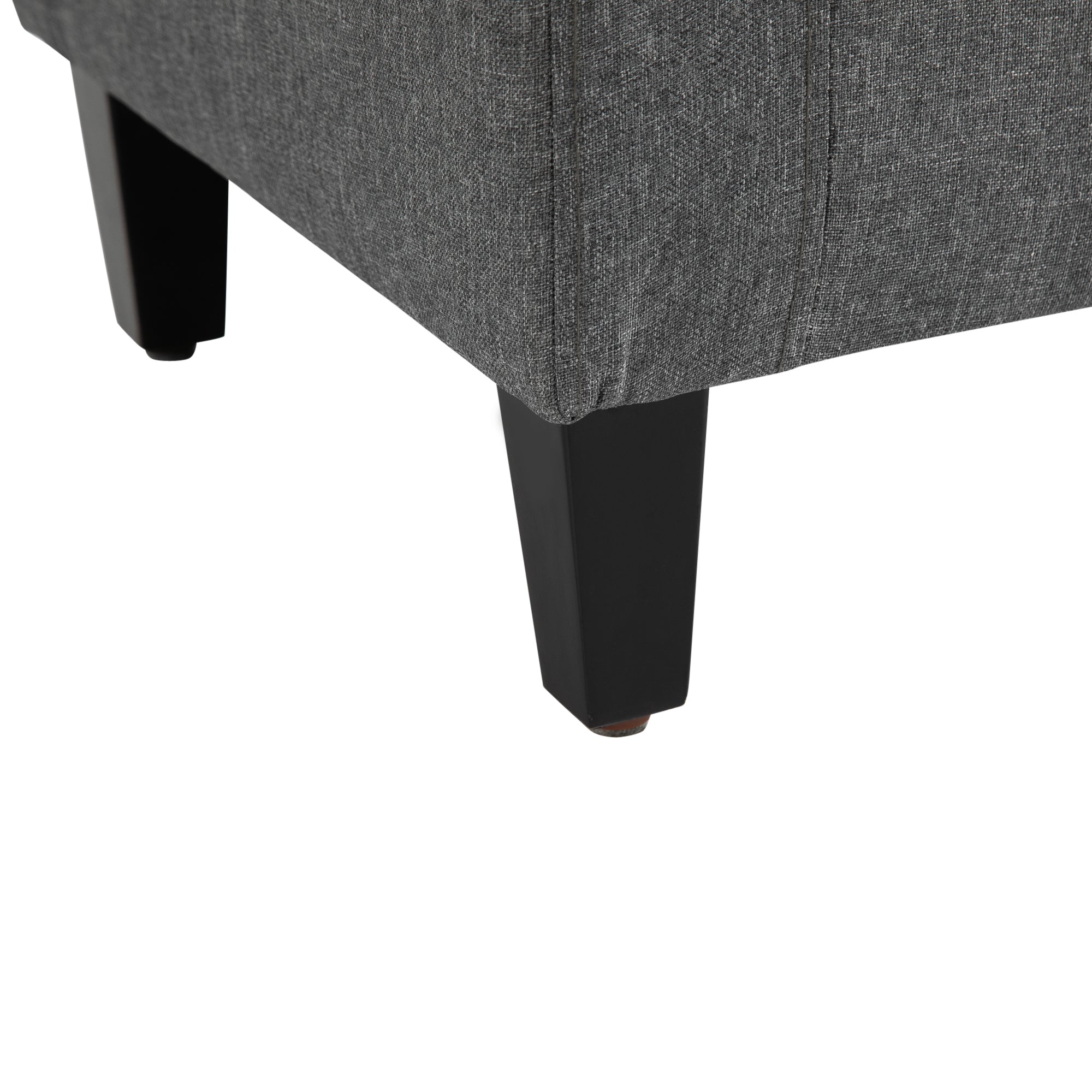 Storage Ottoman, Linen Upholstered Storage Bench with Lift Top and Button Tufted for Living Room, Gray - HOMCOM