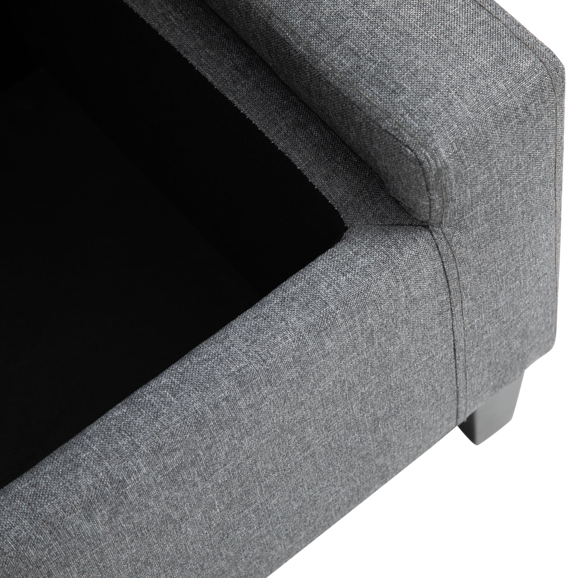 Storage Ottoman, Linen Upholstered Storage Bench with Lift Top and Button Tufted for Living Room, Gray - HOMCOM