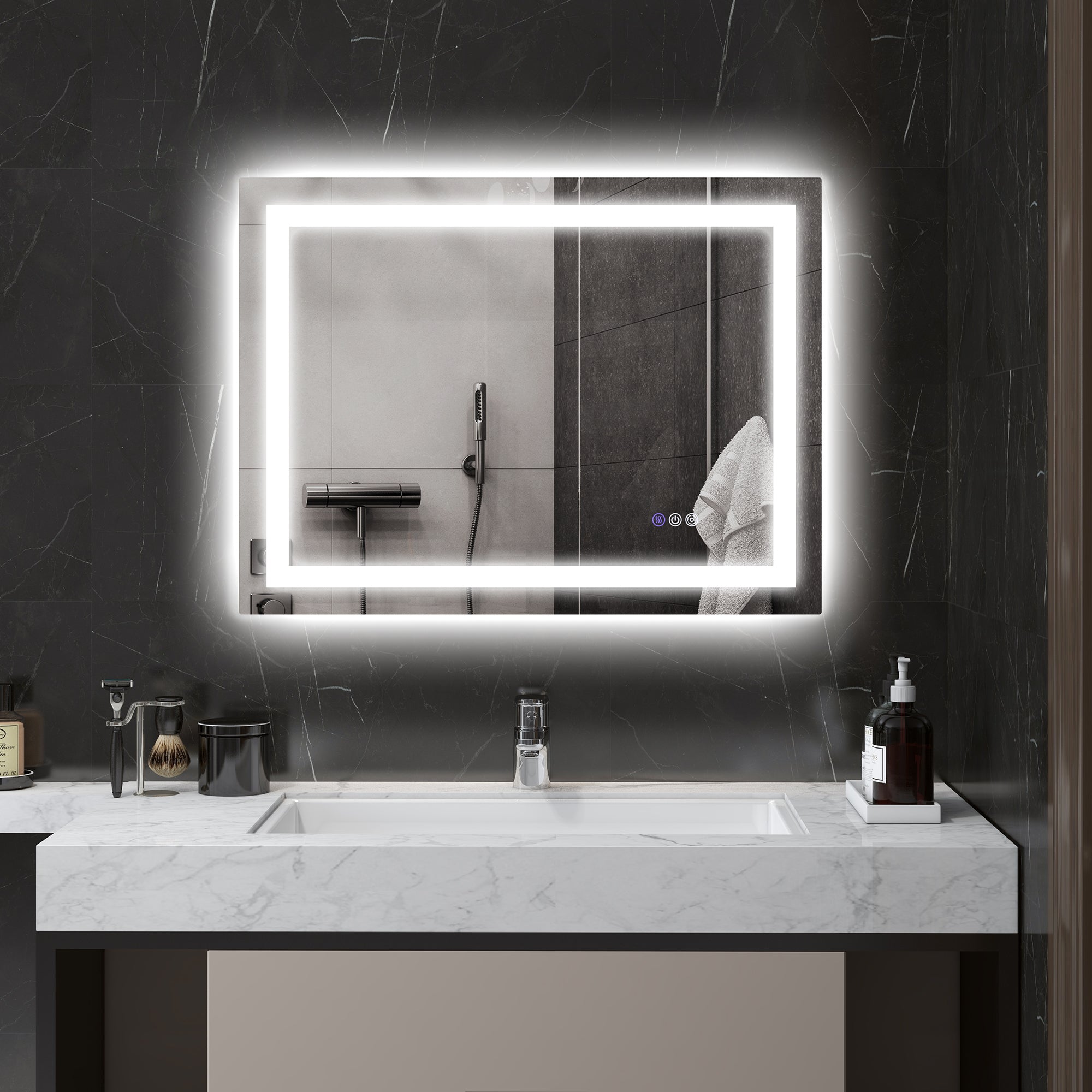 32" x 24" Dimmable LED Bathroom Mirror, Backlit/Front Lit, Anti-Fog, Memory