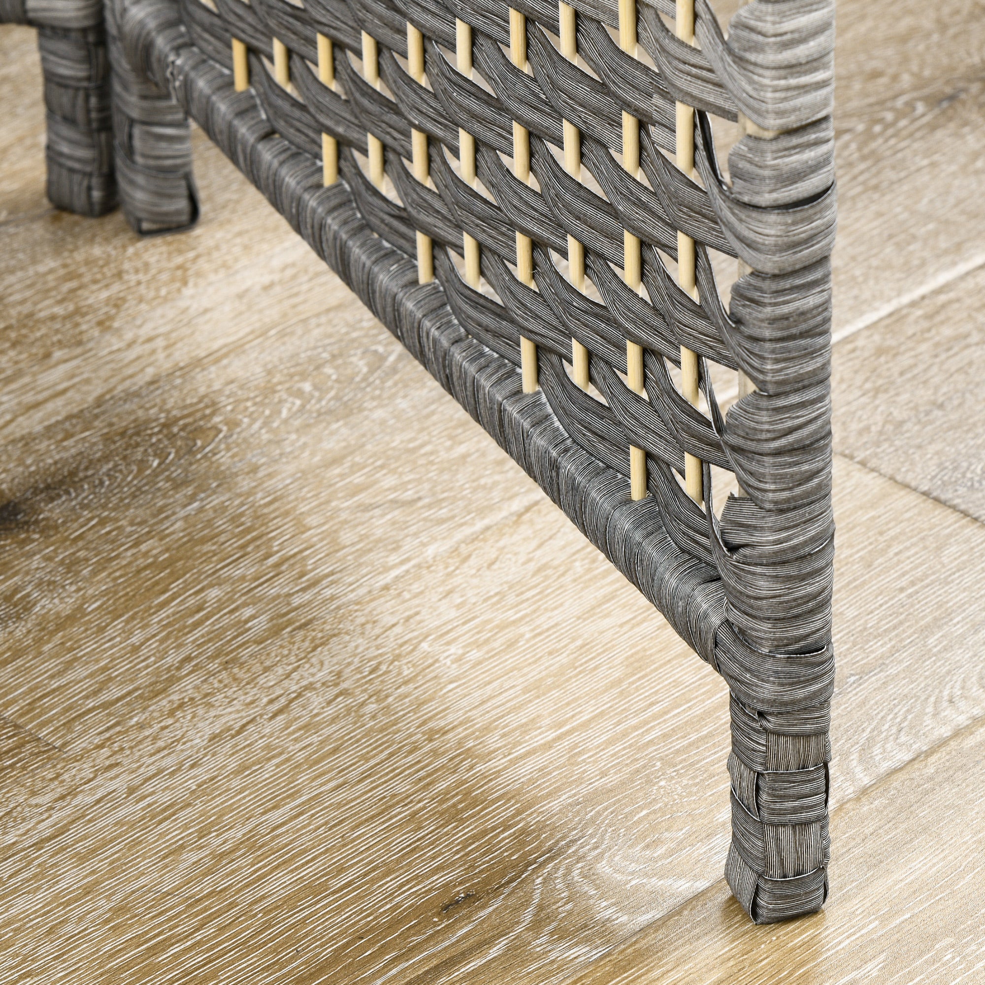 6 Panel 6' Tall Privacy Screen Freestanding Wood Partition, Gray