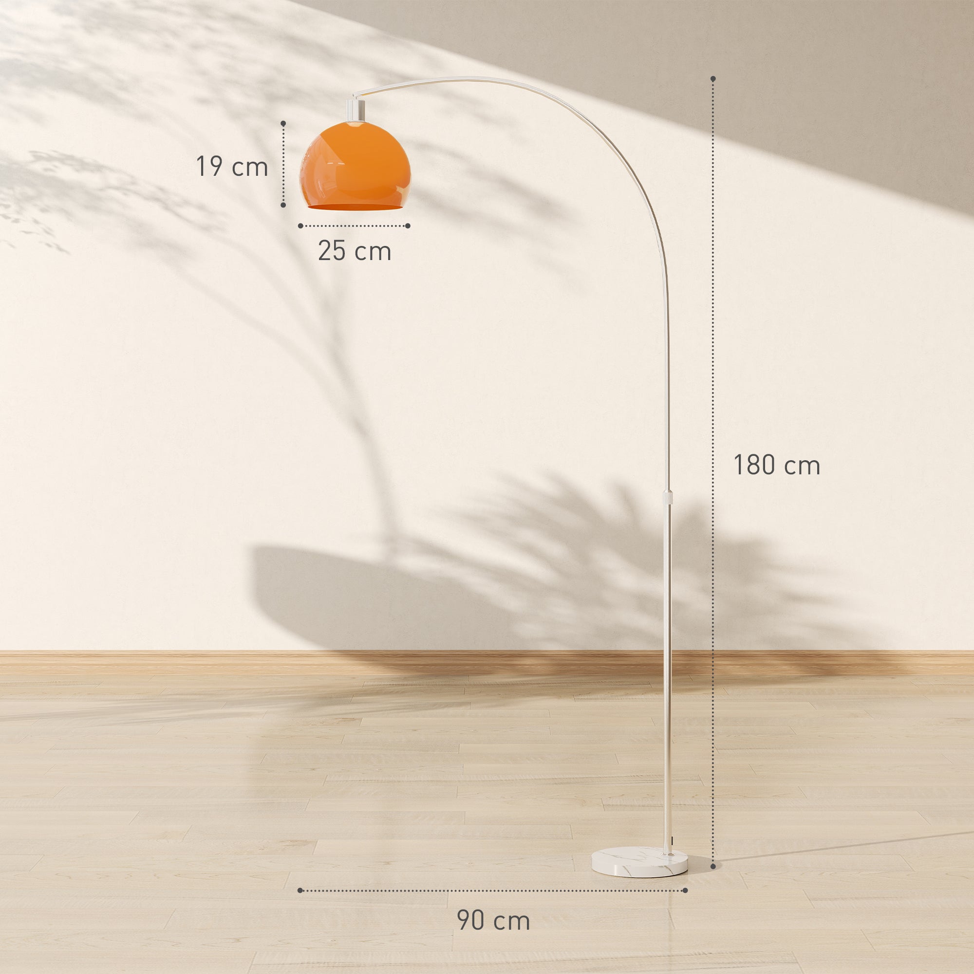 Floor Lamp for Living Room, Modern Standing Lamp with Shade & Foot Switch, Minimalist Tall Pole Lampshade for Bedroom, Office, Orange