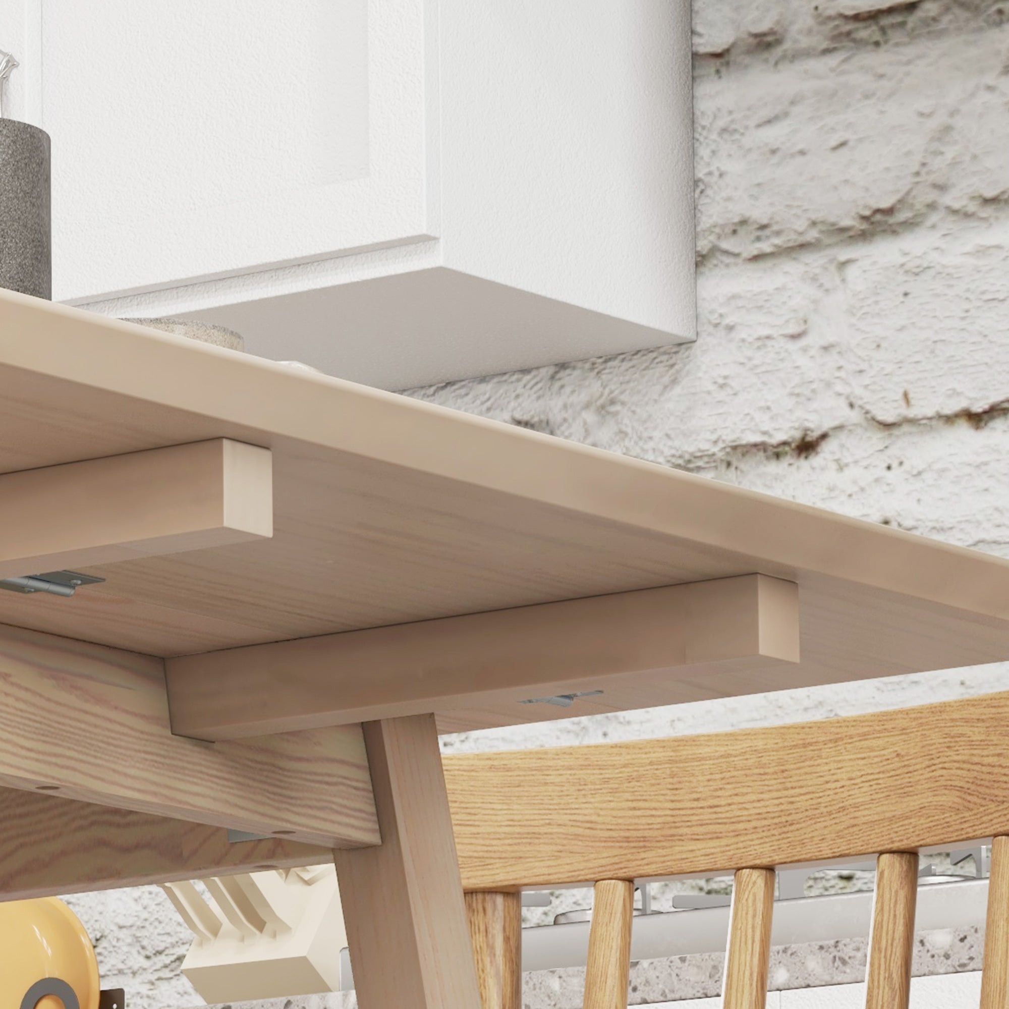 HOMCOM Folding Dining Table, Extendable Kitchen Table for Small Space, Wooden Drop Leaf Table for 2-4 People, Natural Wood Finish