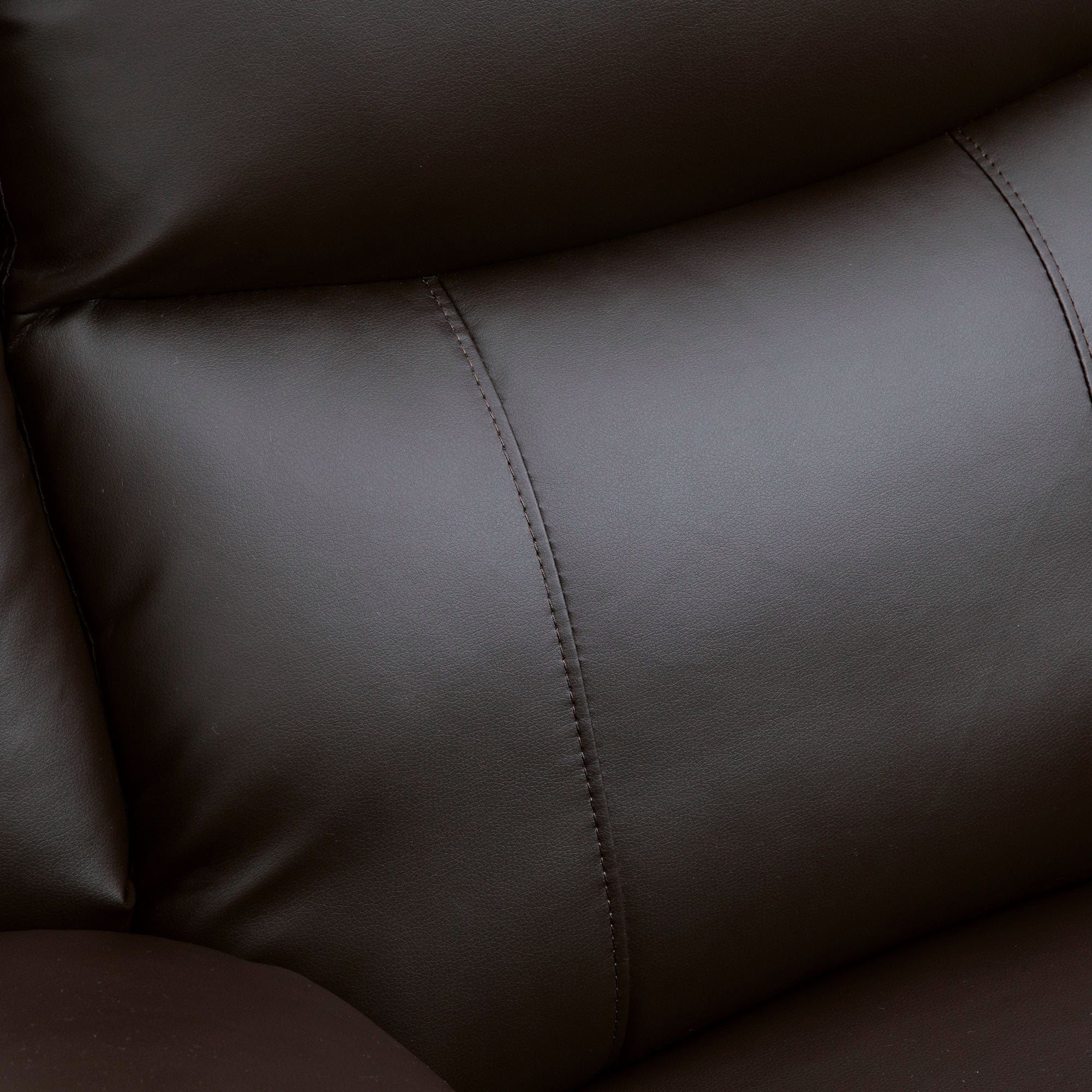 HOMCOM Recliner Chair for Living Room, PU Leather Single Recliner Sofa, Manual Reclining Chair with Footrest, Thick Padding and Side Pockets, Brown