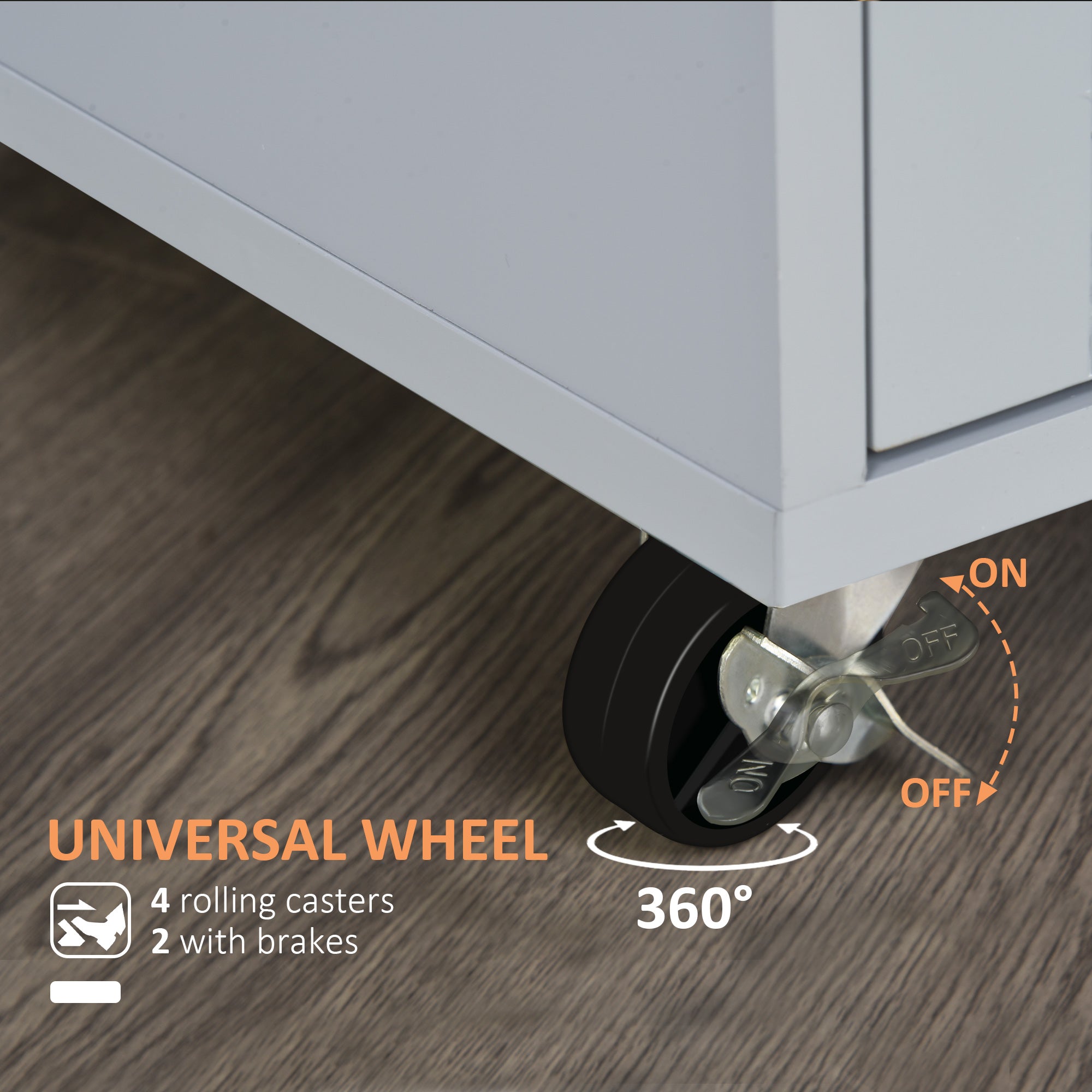 Kitchen Island Cart Rolling Trolley with Drawer Storage Cabinet & Towel Rack Gray - HOMCOM