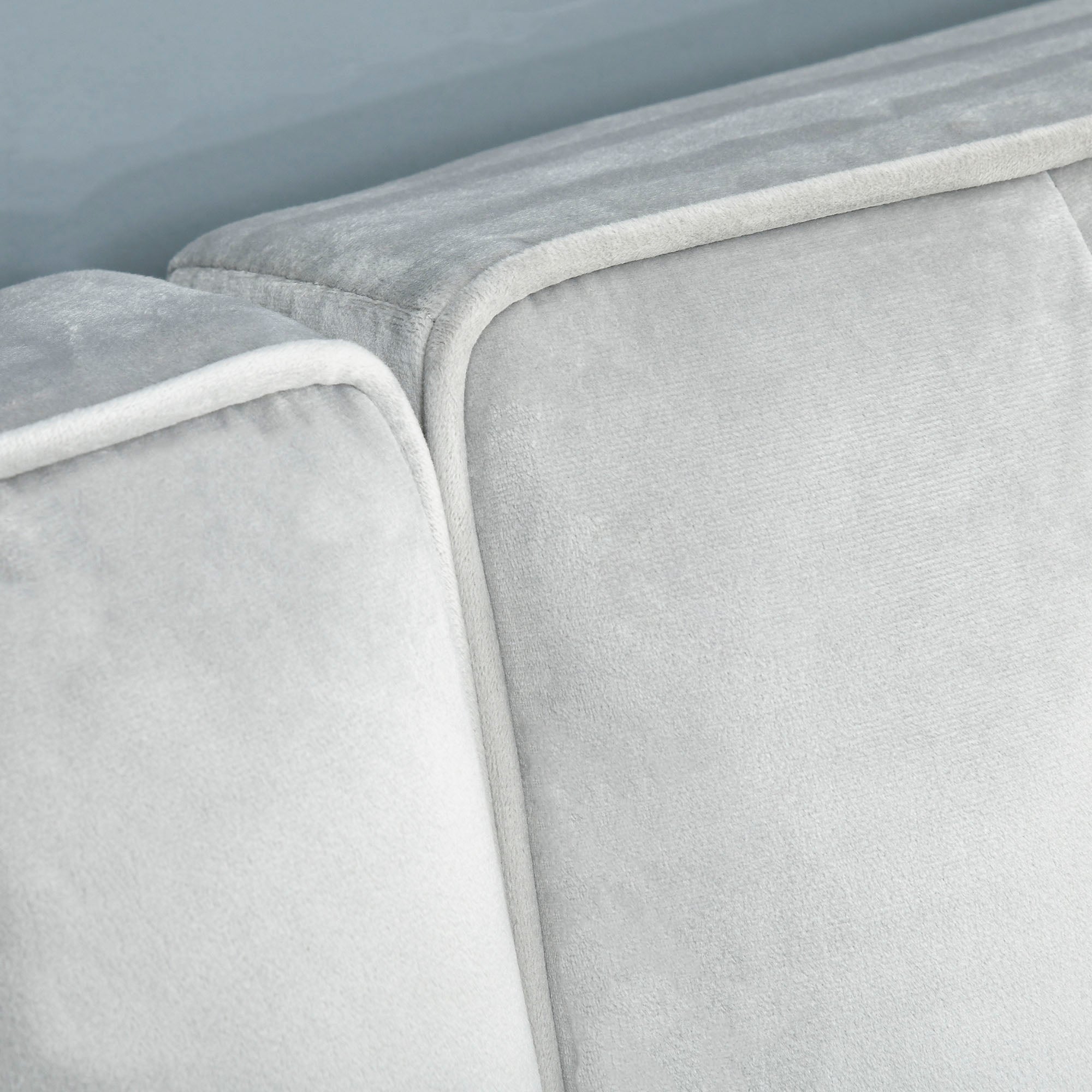 Upholstered L-Shaped Sofa Bed, Reversible Sectional Recliner Sofa Set, Velvet-Touch Sleeper Futon with Footstool, Grey