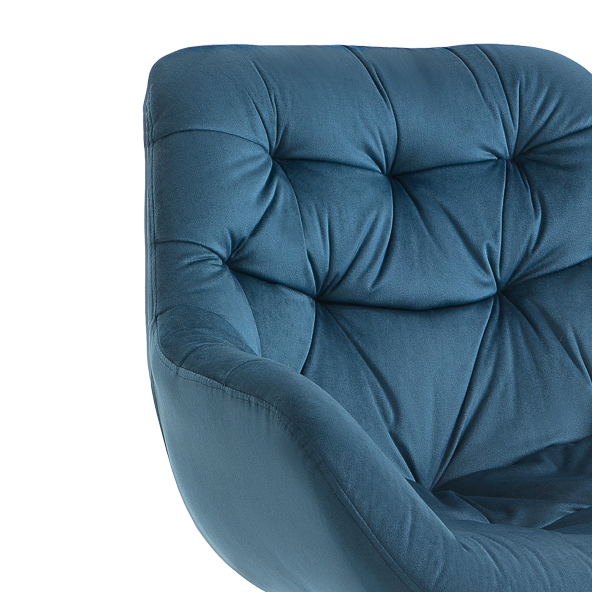 Vinsetto Home Office Chair Velvet Ergonomic Computer Chair Comfy Desk Chair with Adjustable Height, Arm and Back Support, Blue