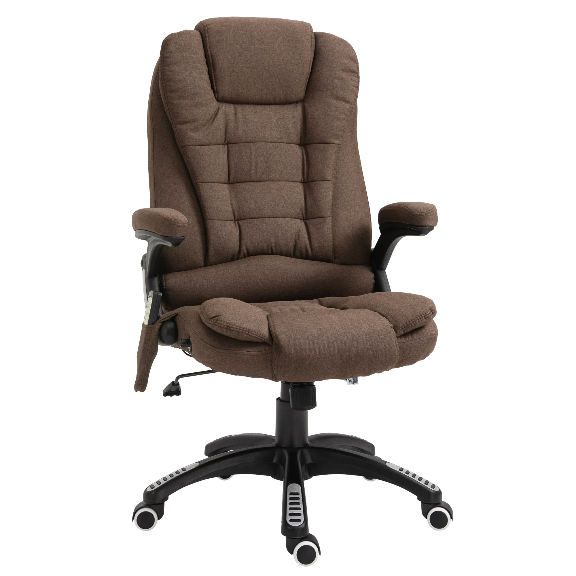 Vinsetto 6 Point Vibrating Massage Home Office Chair High Back Executive Chair with Reclining Back, Swivel Wheels, Brown
