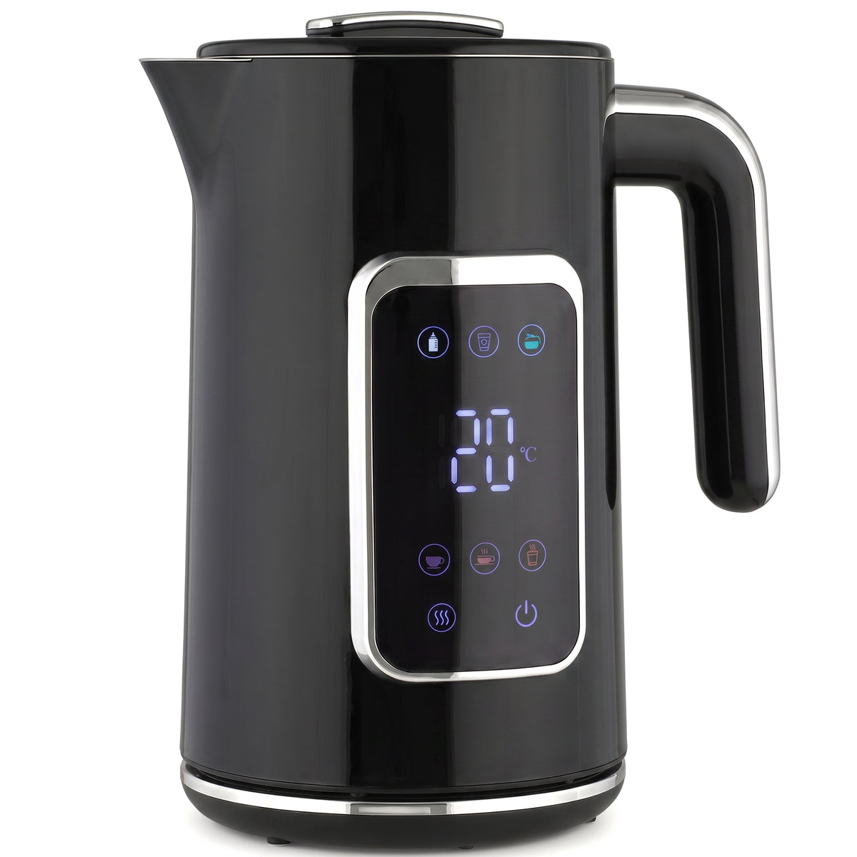 Electric Kettle, 1.7L Fast Boil 3000W Water Kettle with LED Display, Adjustable Temperature, Keep Warm Function, Auto Shut-off Boil-Dry Protection, Double-Wall, Black