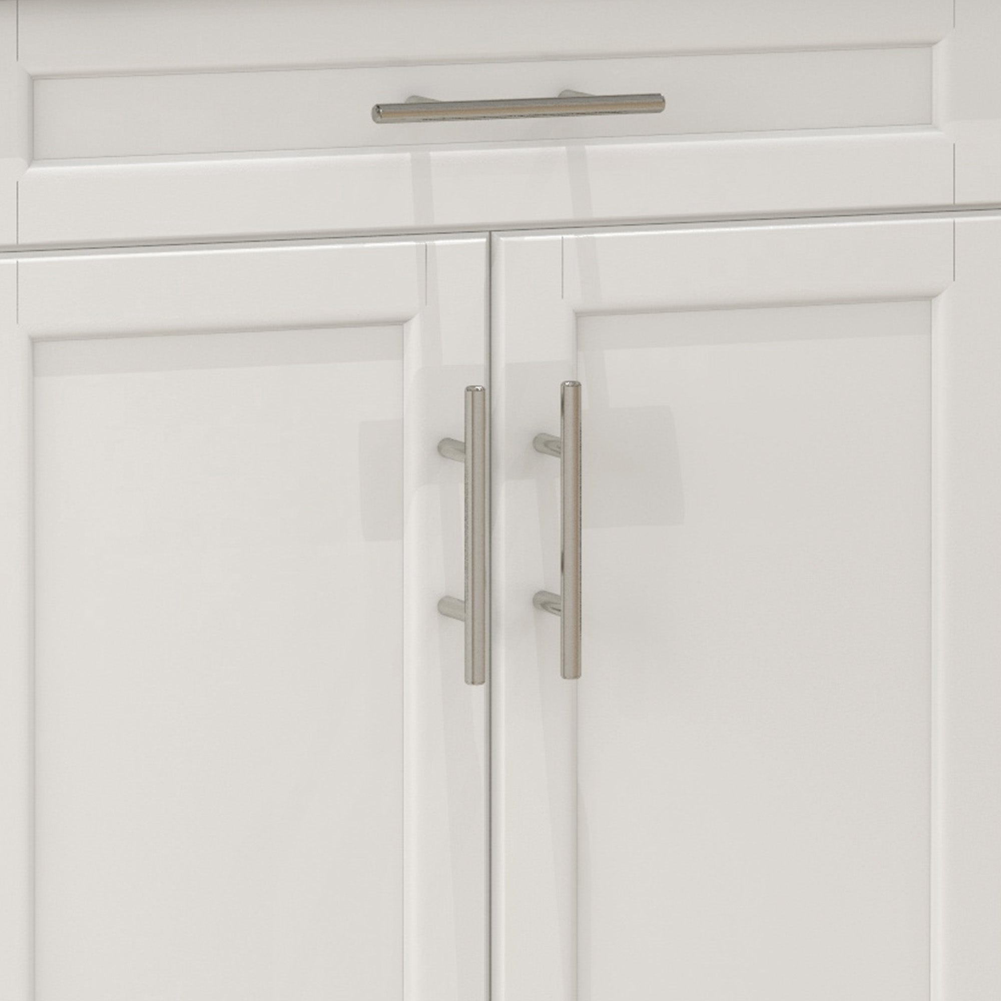 36" Stainless Steel Rolling Kitchen Cart with Drawer, Spice & Towel Racks, Cream White