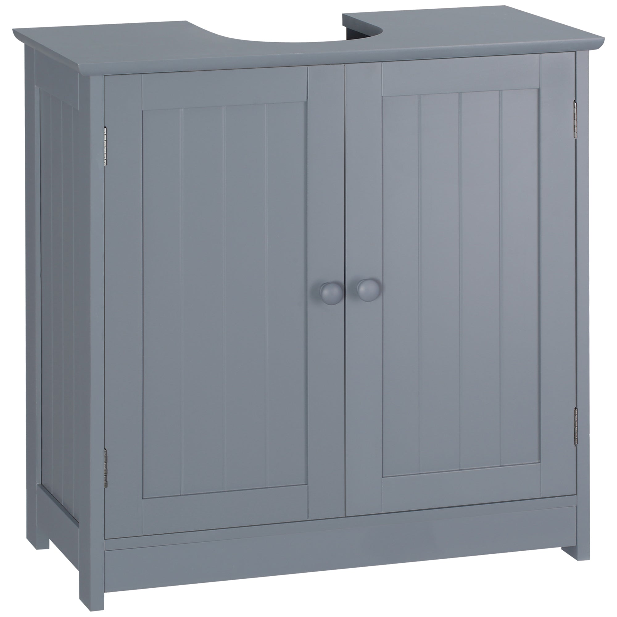 Under Sink Bathroom Cabinet with 2 Doors and Shelf Pedestal Sink Vanity Cabinet Gray