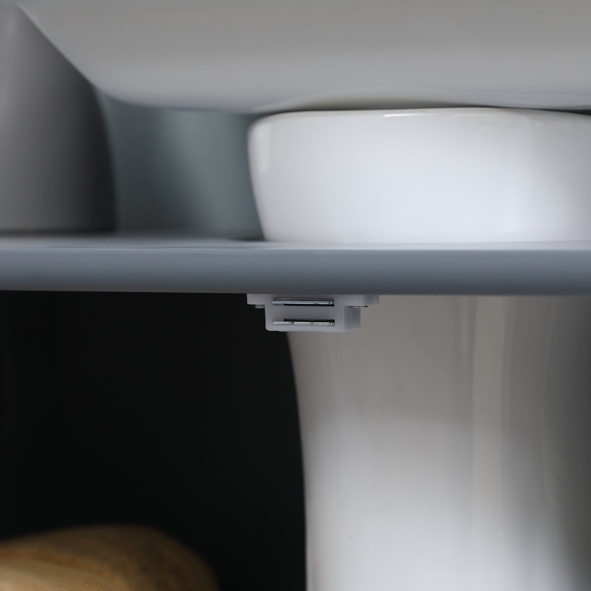 Under Sink Bathroom Cabinet with 2 Doors and Shelf Pedestal Sink Vanity Cabinet Gray