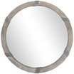 30.75" Round Wood Wall Mirror, Farmhouse Decorative, Living Room, Bedroom, Natural Wood