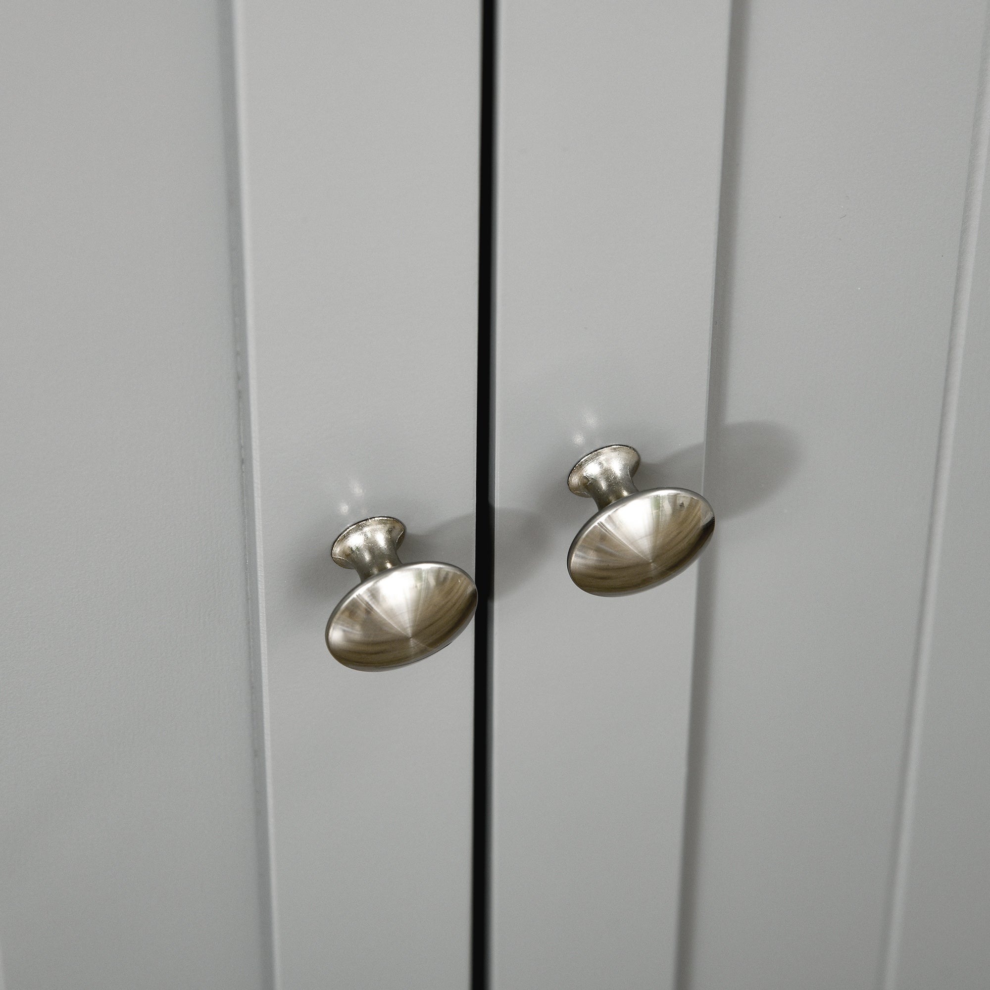 5-Tier Kitchen Pantry Cabinet w/ 12-Tier Side Racks for Dining Room, Gray