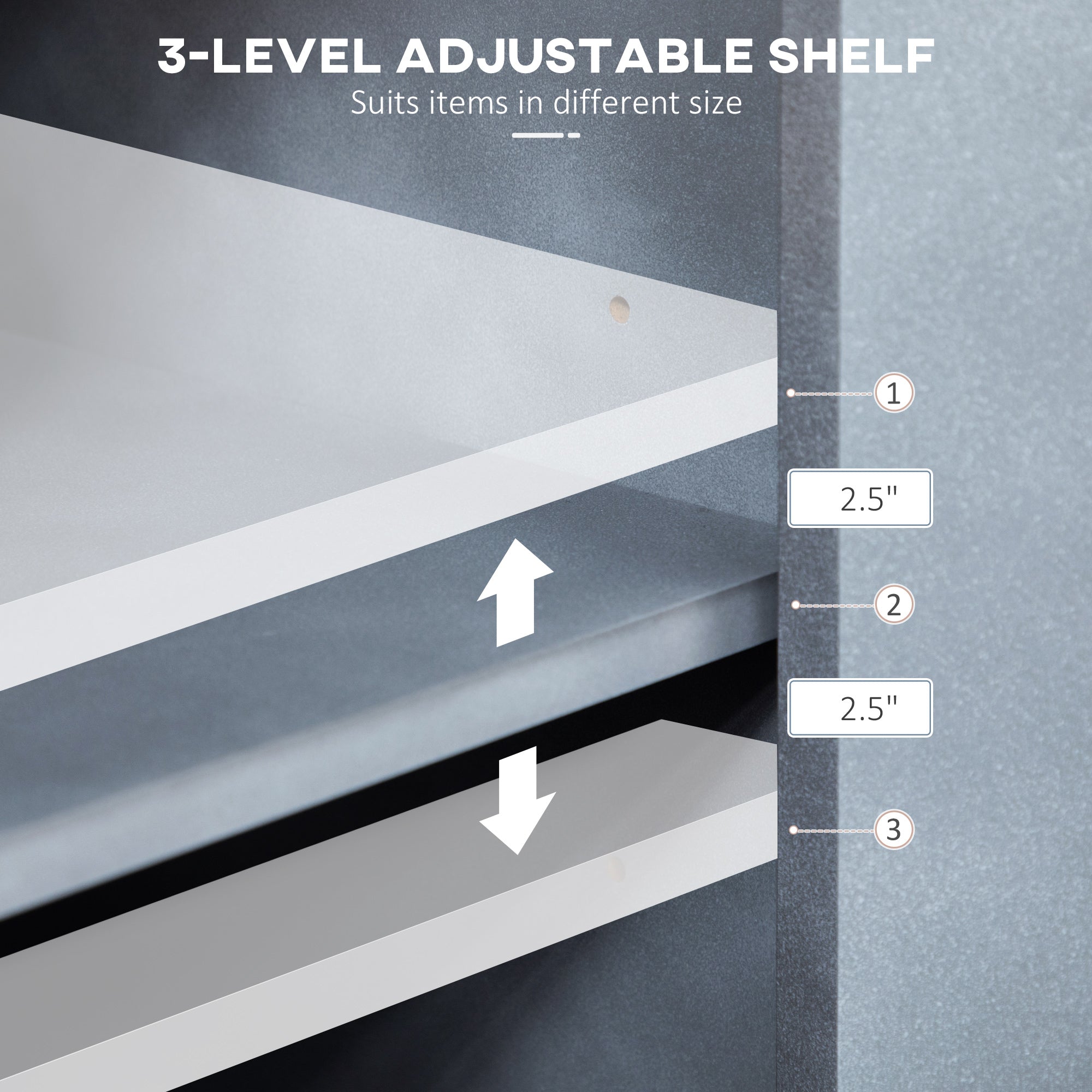 Sideboard Buffet Kitchen Cabinet with 3 Drawers 3 Door Cabinets Adjustable Shelf, Gray