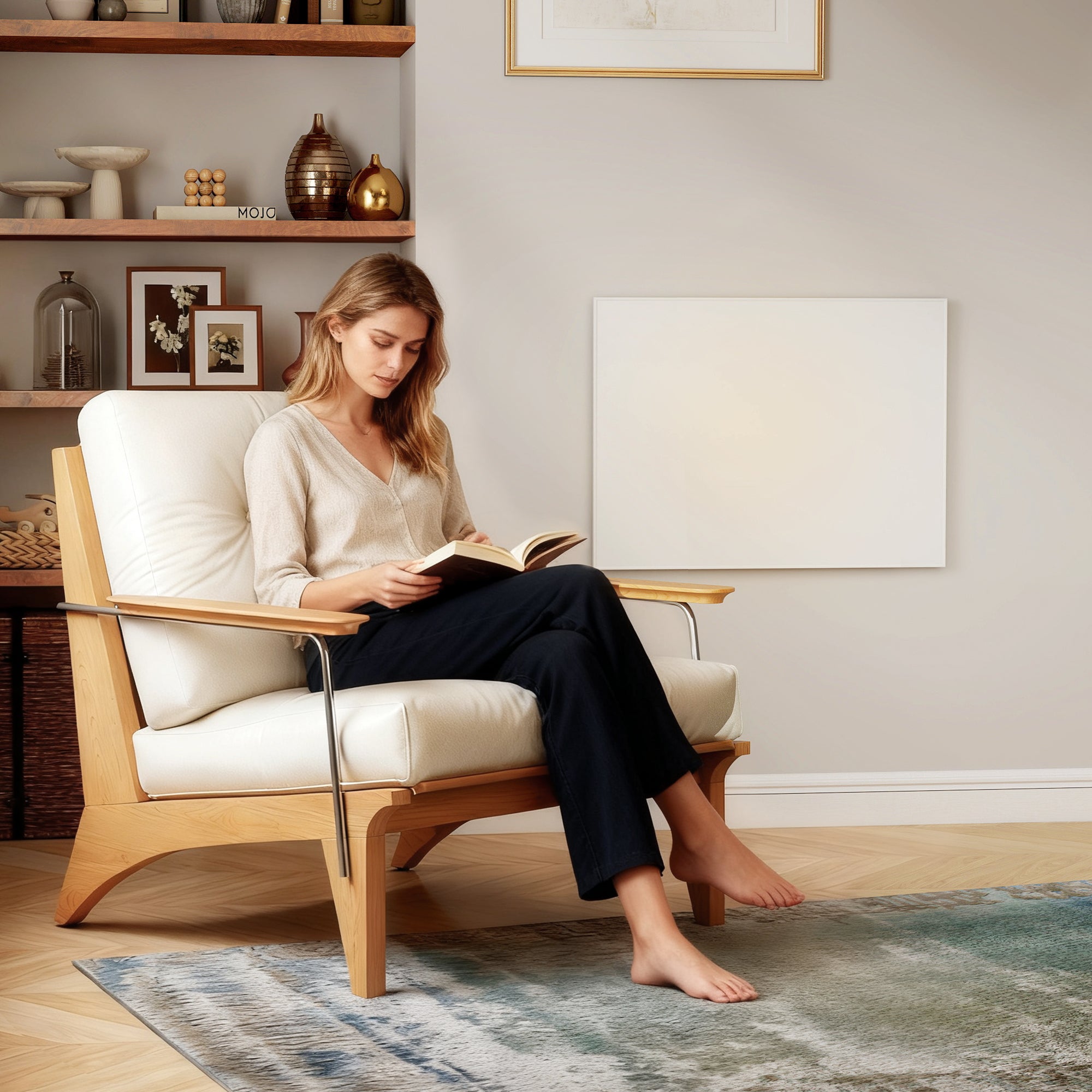 Wifi Enabled Smart Electric Heater, 170W Far Infrared Panel Heater, Low Energy, Voice Control, Adjustable Thermostat, Weekly and 12H Timer, Wall Mounted Radiator, Overheat Protection, White