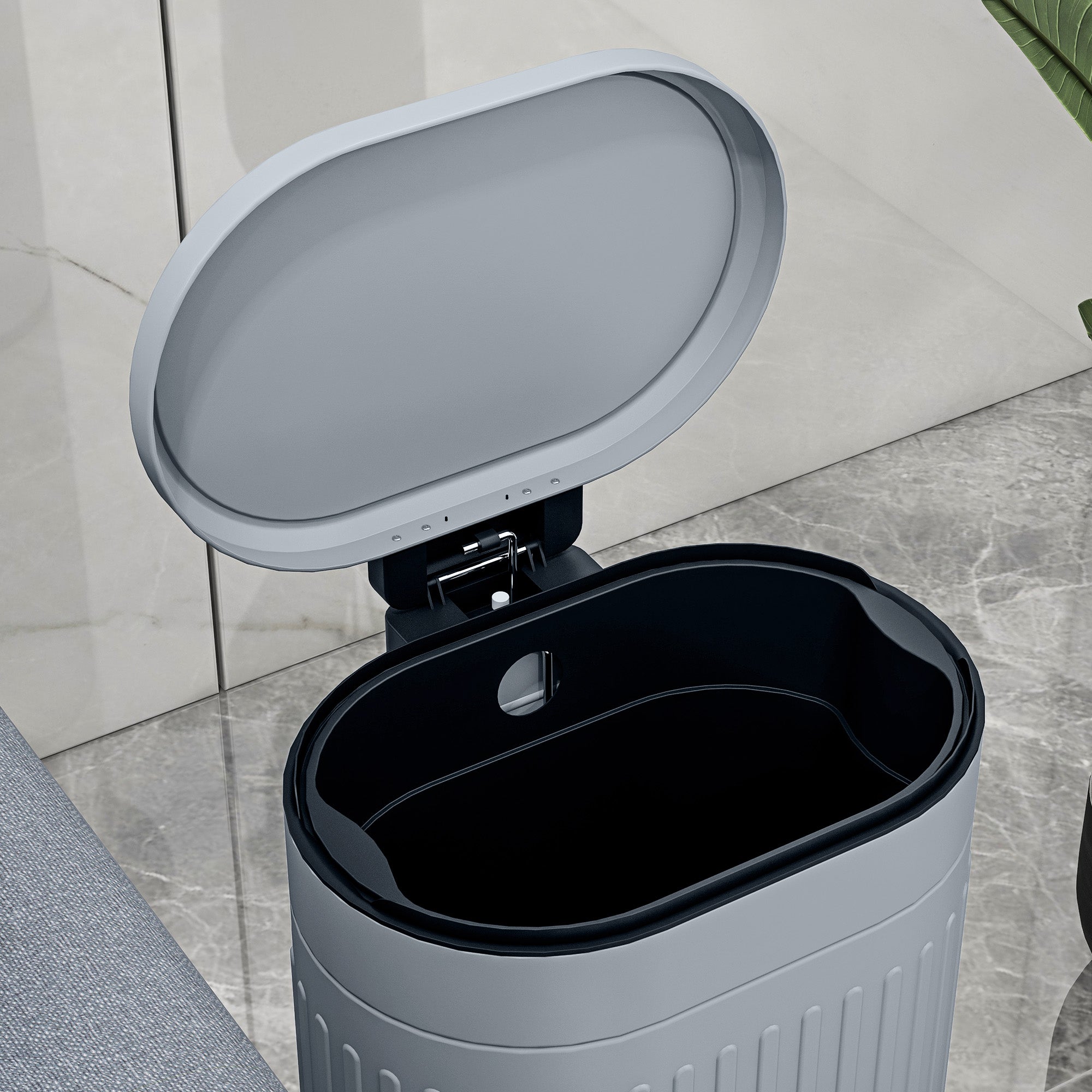 HOMCOM 20 Litre Pedal Bin, Fingerprint Proof Kitchen Bin with Soft-close Lid, Metal Rubbish Bin with Foot Pedal and Removable Inner Bucket, Grey
