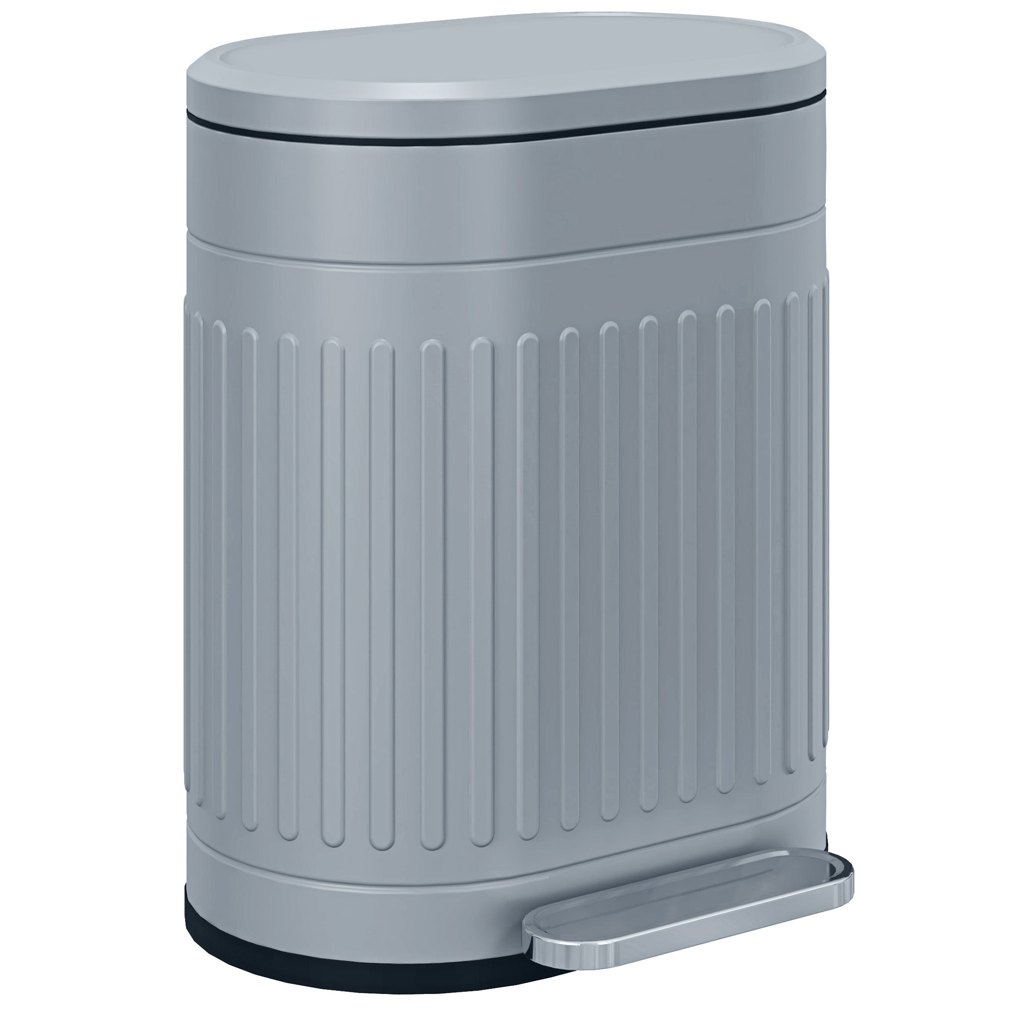 kitchen bin with pedal 20 Litre Pedal Bin, Fingerprint Proof Kitchen Bin with Soft-close Lid,  Metal Rubbish Bin with Foot Pedal and Removable Inner Bucket, Grey