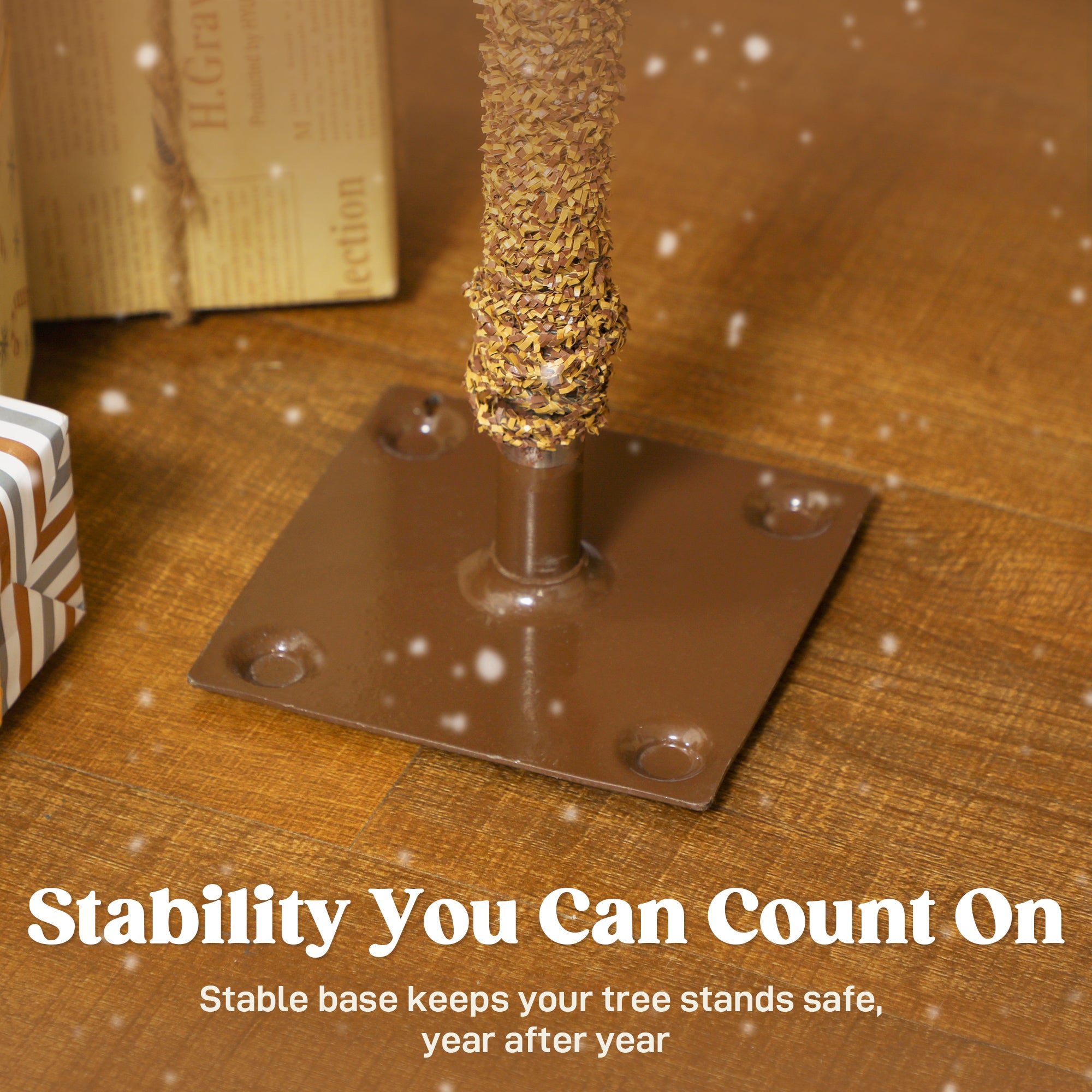 Set of 3 Pencil Flocked Christmas Tree, 3ft 4ft 5ft Slim Downswept Xmas Tree with Metal Stand, Fire-Resistant for Home Office Decor