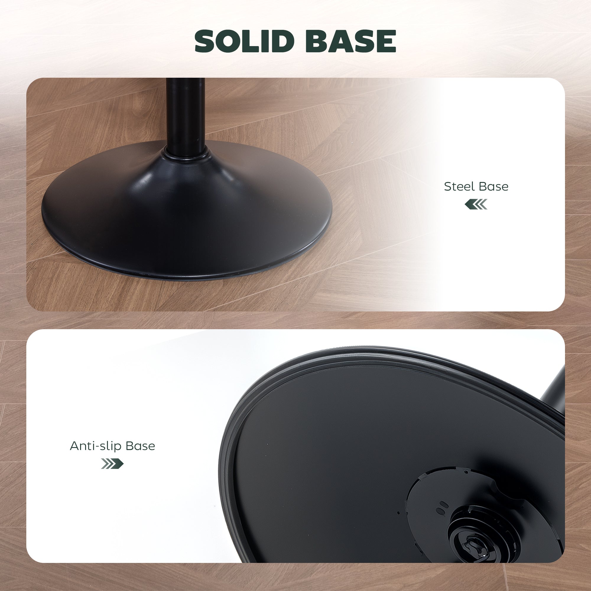 Bar Stools Set of 2, Swivel Barstools with Adjustable Height, Backrest and Footrest, Modern PU Leather Upholstered Breakfast Bar Chairs for Kitchen Island, Counter, Dining Room, Dark Green