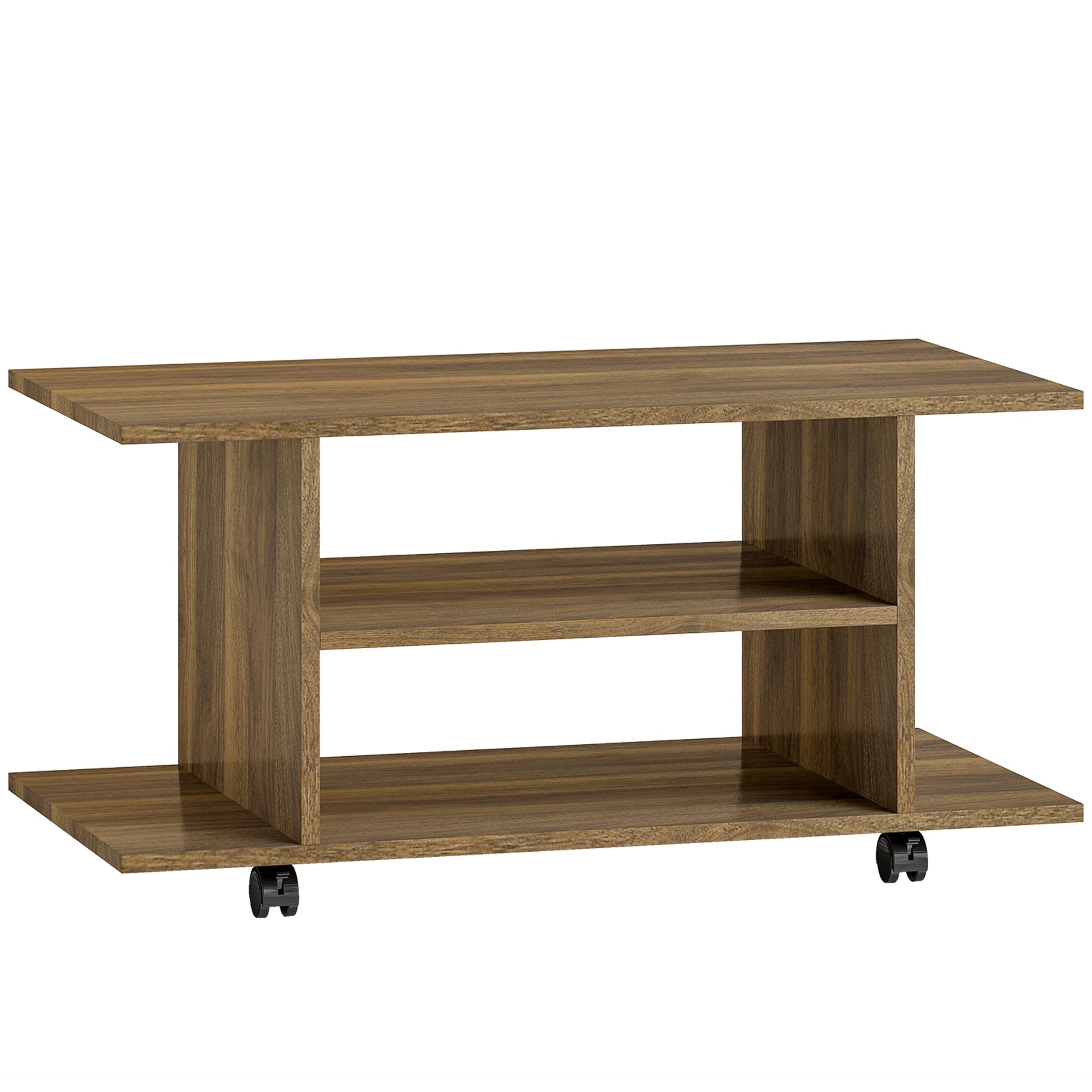 Modern TV Cabinet Stand Storage Shelves Table Mobile Bedroom Furniture Bookshelf Bookcase Walnut