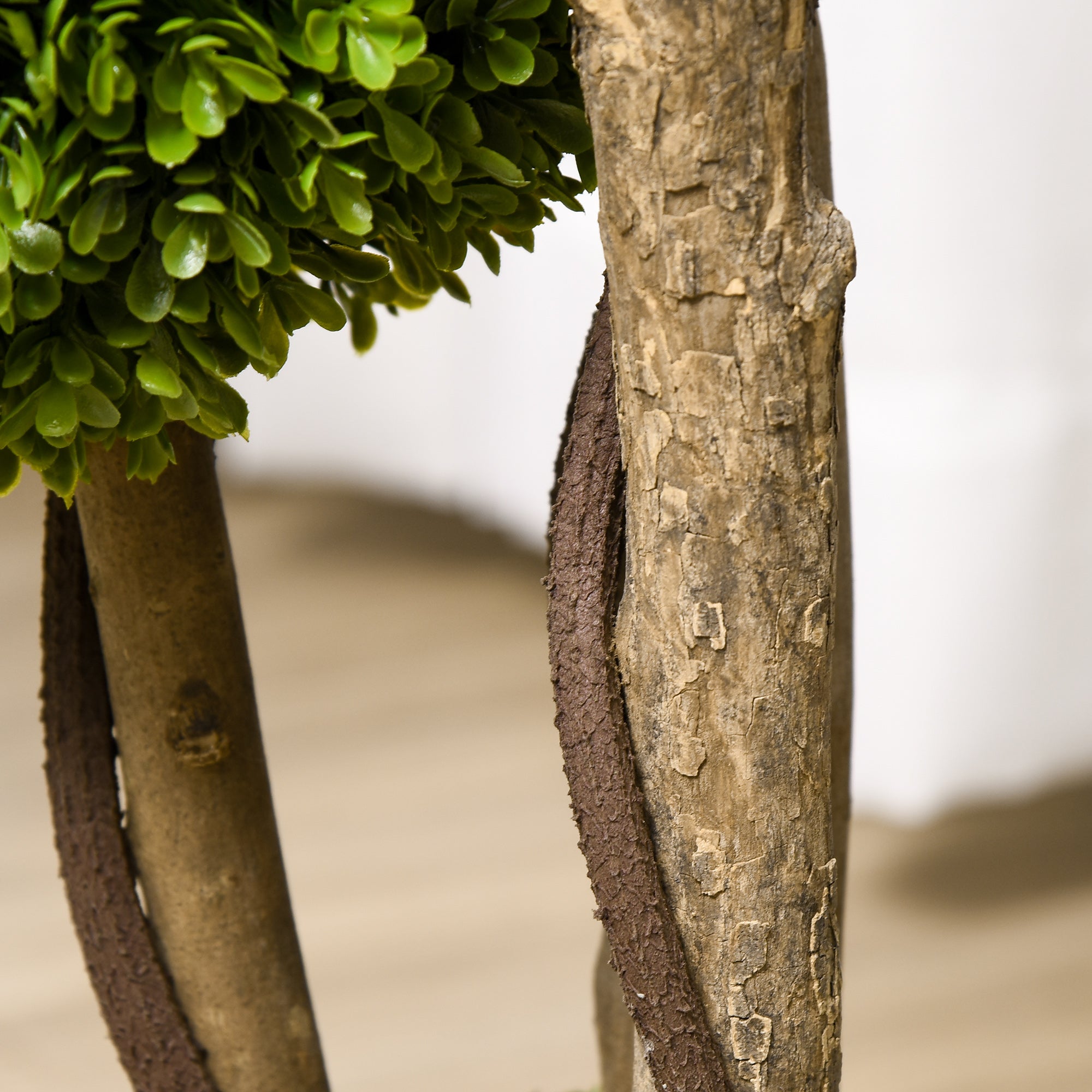 35.5" Artificial Ball Boxwood Topiary Tree Fake Plant in Pot, Light Green