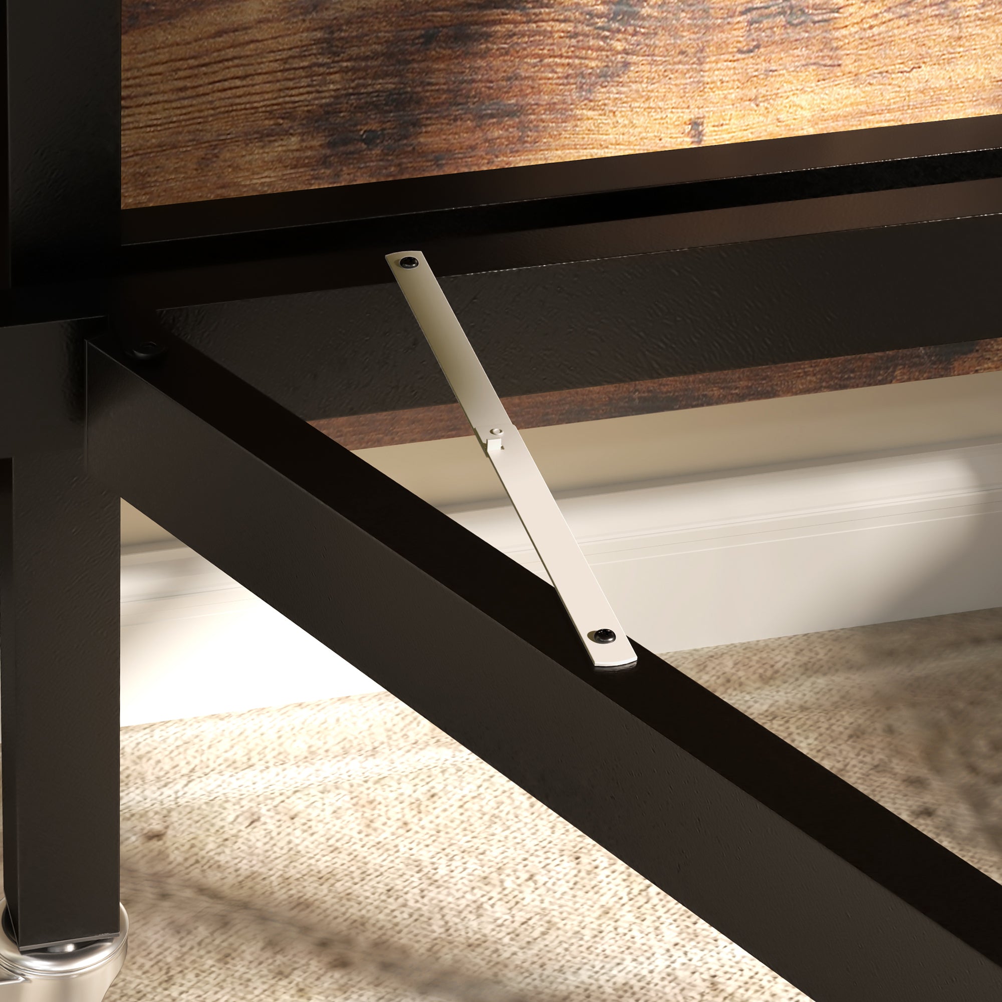 Mobile Drop Leaf Table, Folding Dining Table with 6 Wheels & Brakes, Kitchen Table for Small Spaces, Rustic Brown