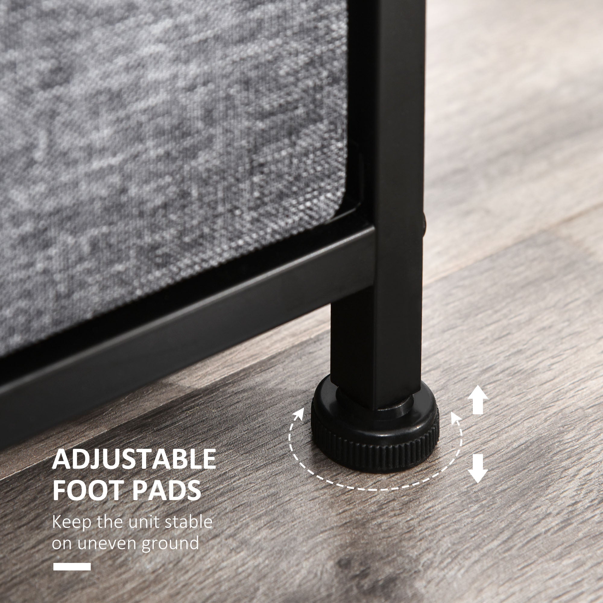 Dresser for Bedroom with 8 Drawers, 3-Tier Fabric Chest of Drawers, Tall Dresser Storage Tower with Steel Frame and Wooden Top for Closets, Nursery Room, Black