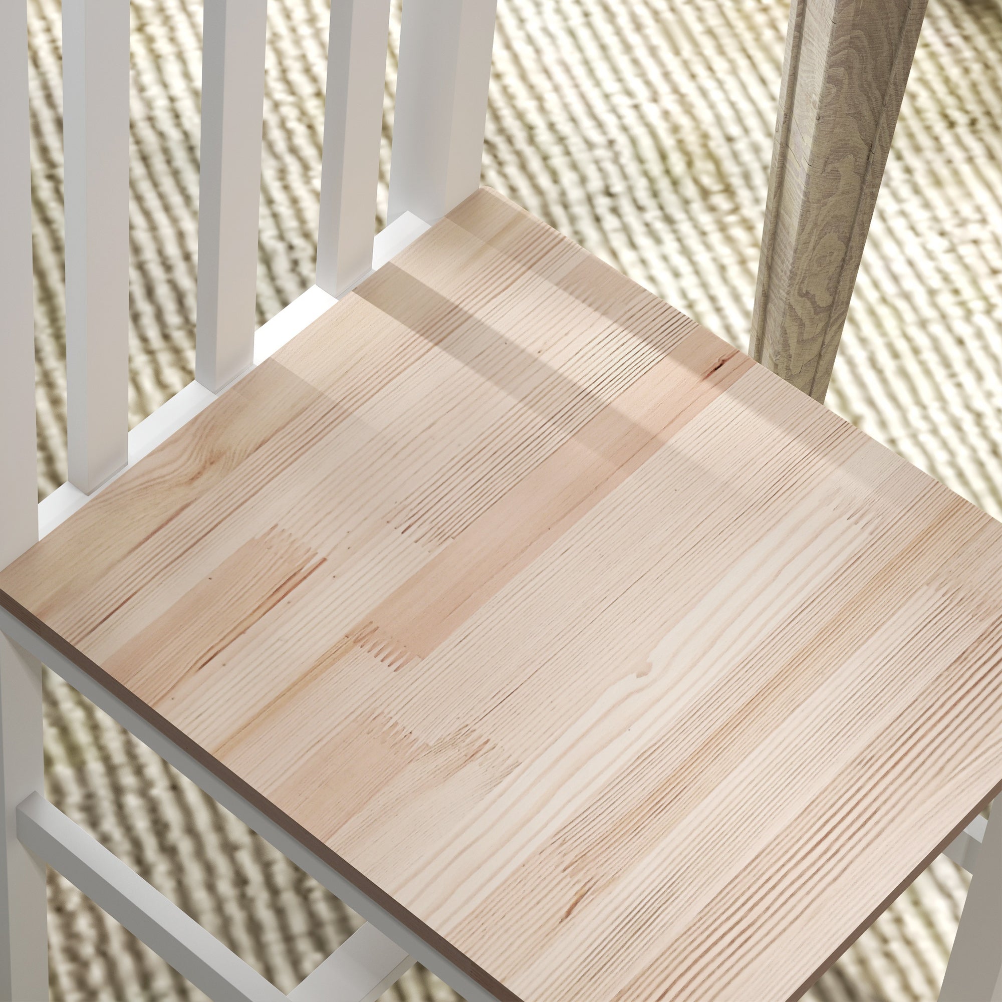 Farmhouse Dining Table Chairs, Set of 4 Pine Wood Kitchen Chairs w/ Slat Back, White